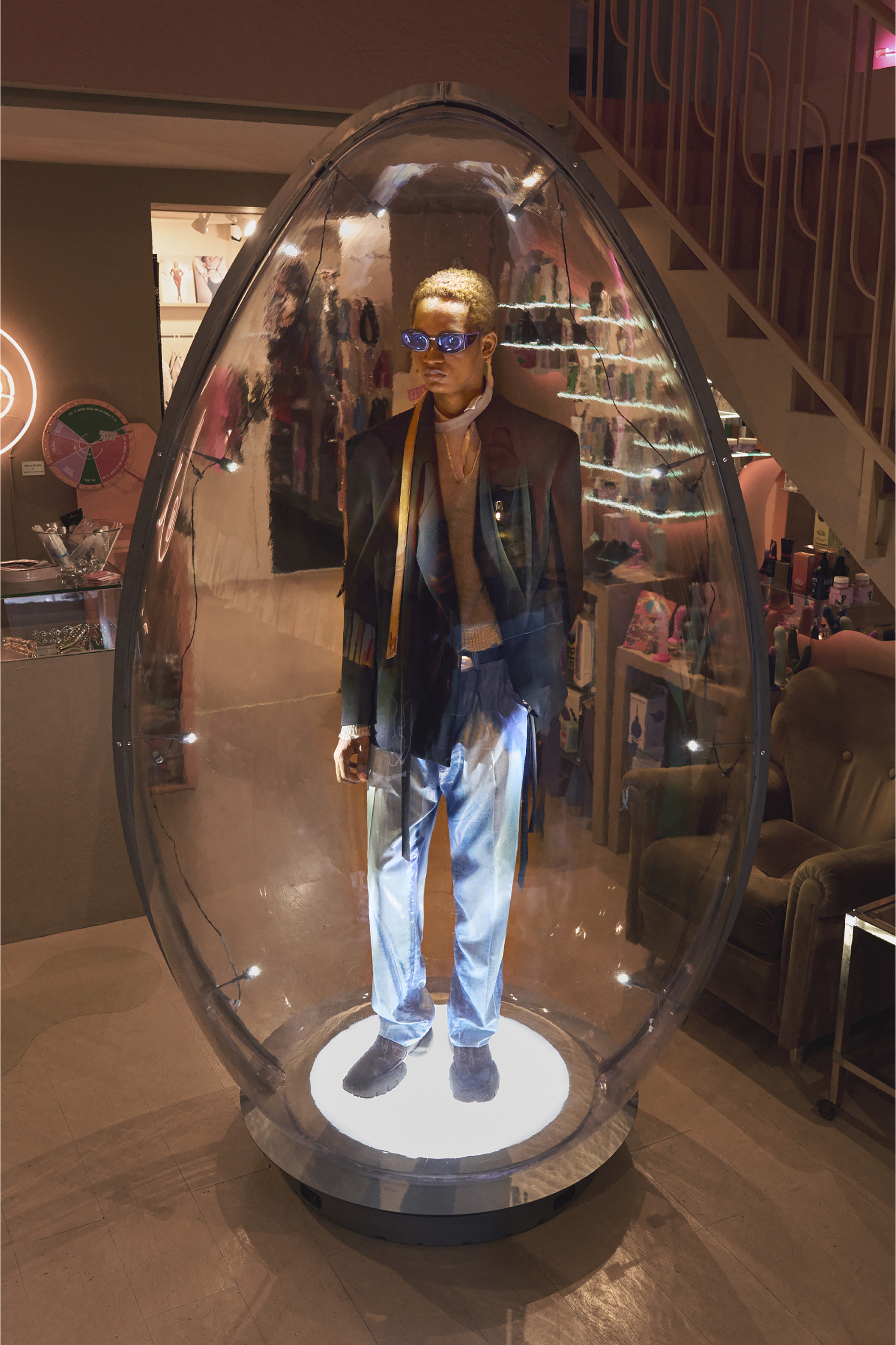 Diesel - B-ROP 30, Man's 3cm leather belt with sculptural buckle in Black - 4