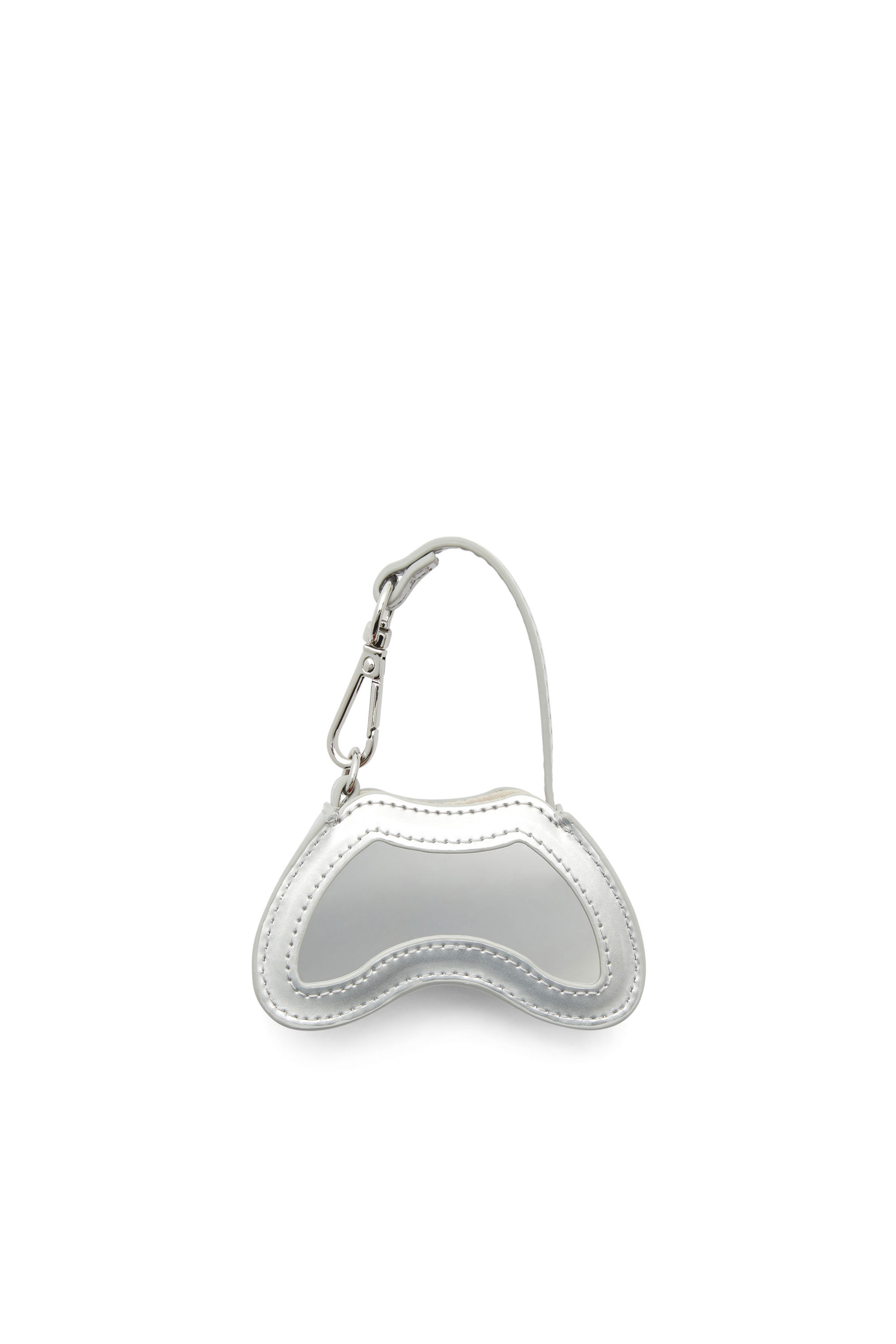Diesel - PLAY CHARMS, Woman's Glossy bag charm with mirror in Silver - 2