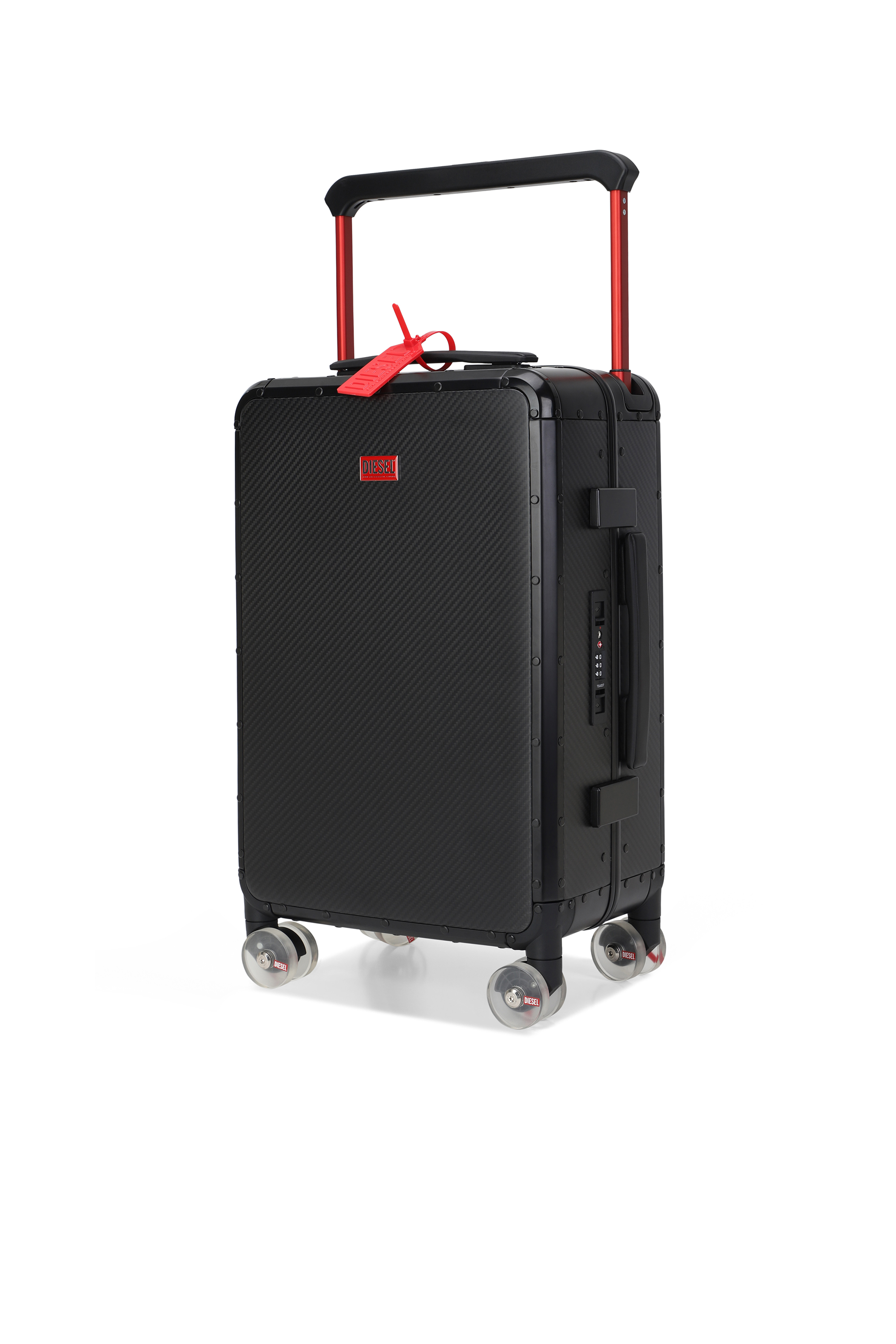 Diesel - DIESEL CARBON FIBER TROLLEY-BLACK- DSL00, Unisex's Carbon fiber suitcase size S in Black - 5