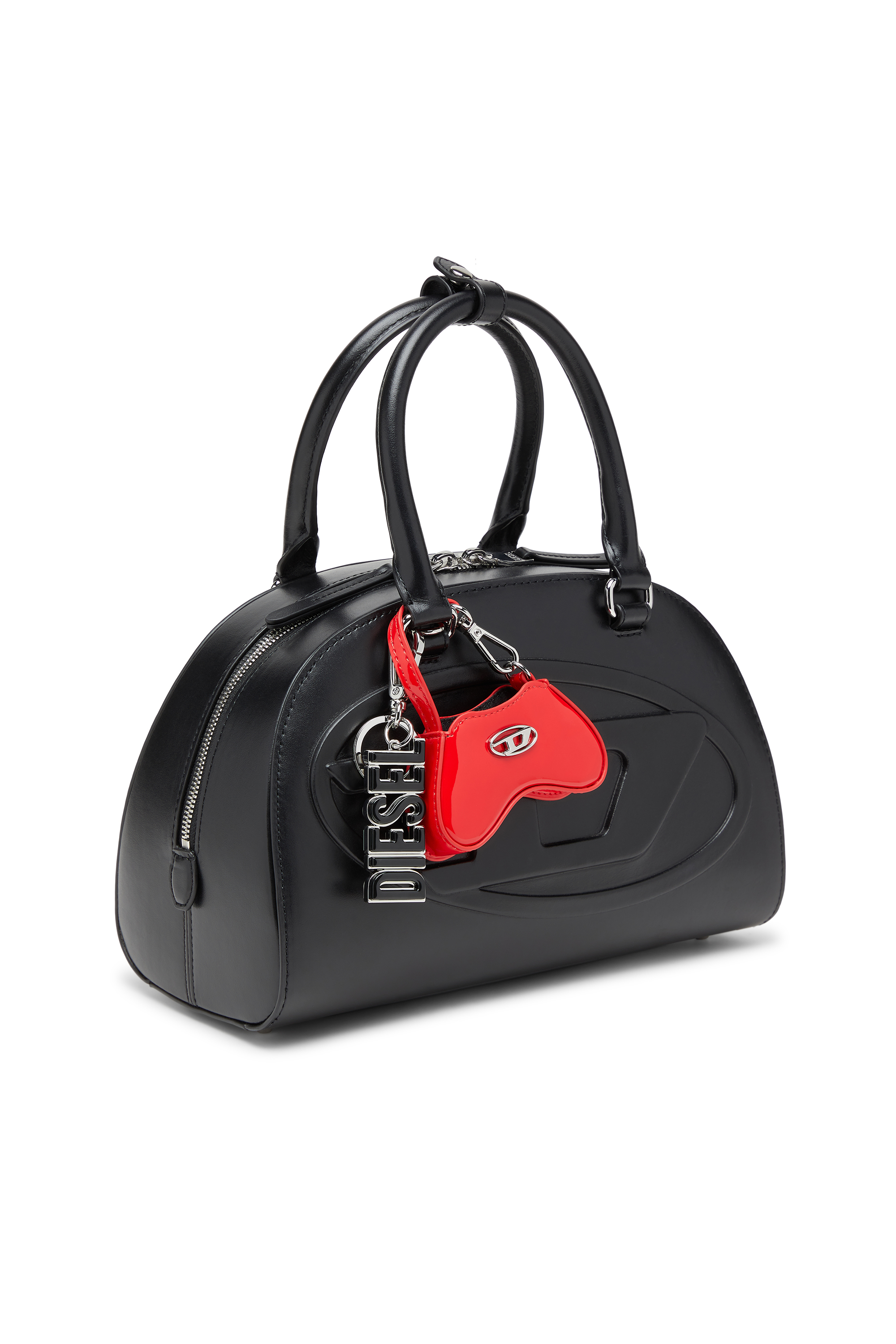 Diesel - 1DR DOME CROSSBODY, Woman's 1DR Dome-Leather mini bowling bag in Black - 2