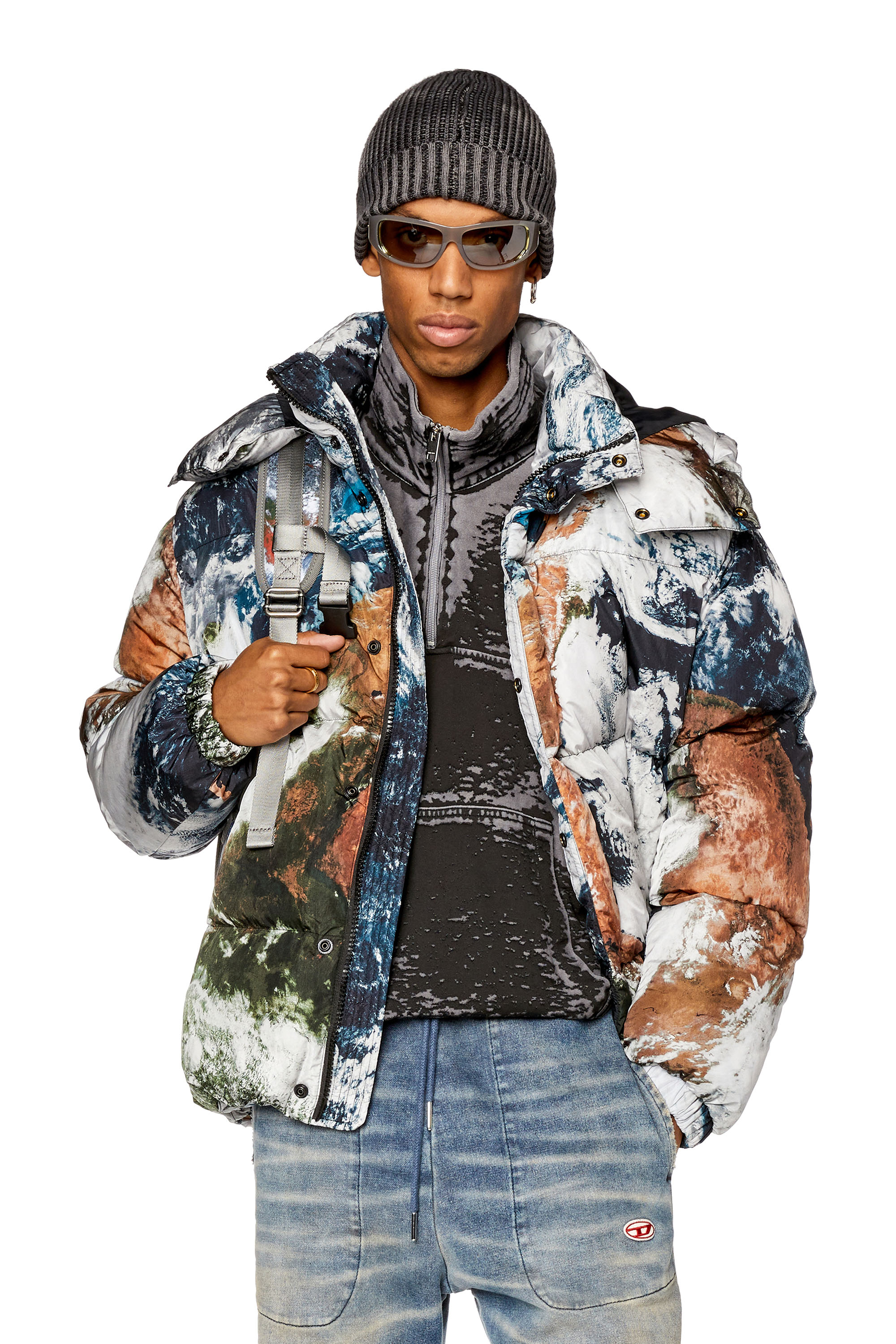 Diesel - W-ROLFYS-FD-PRINT, Black/White - Image 1