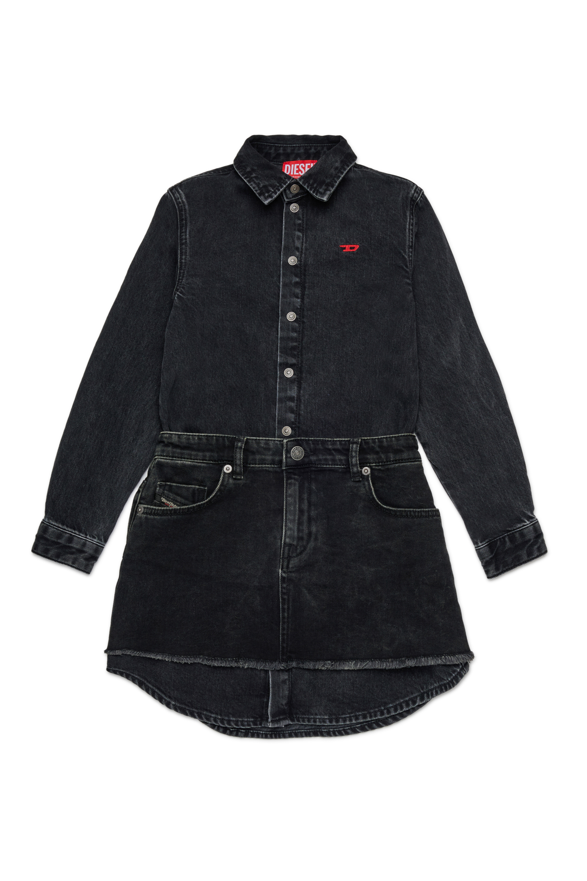 Diesel - DESSY, Woman's Denim dress with pockets in Black - 2
