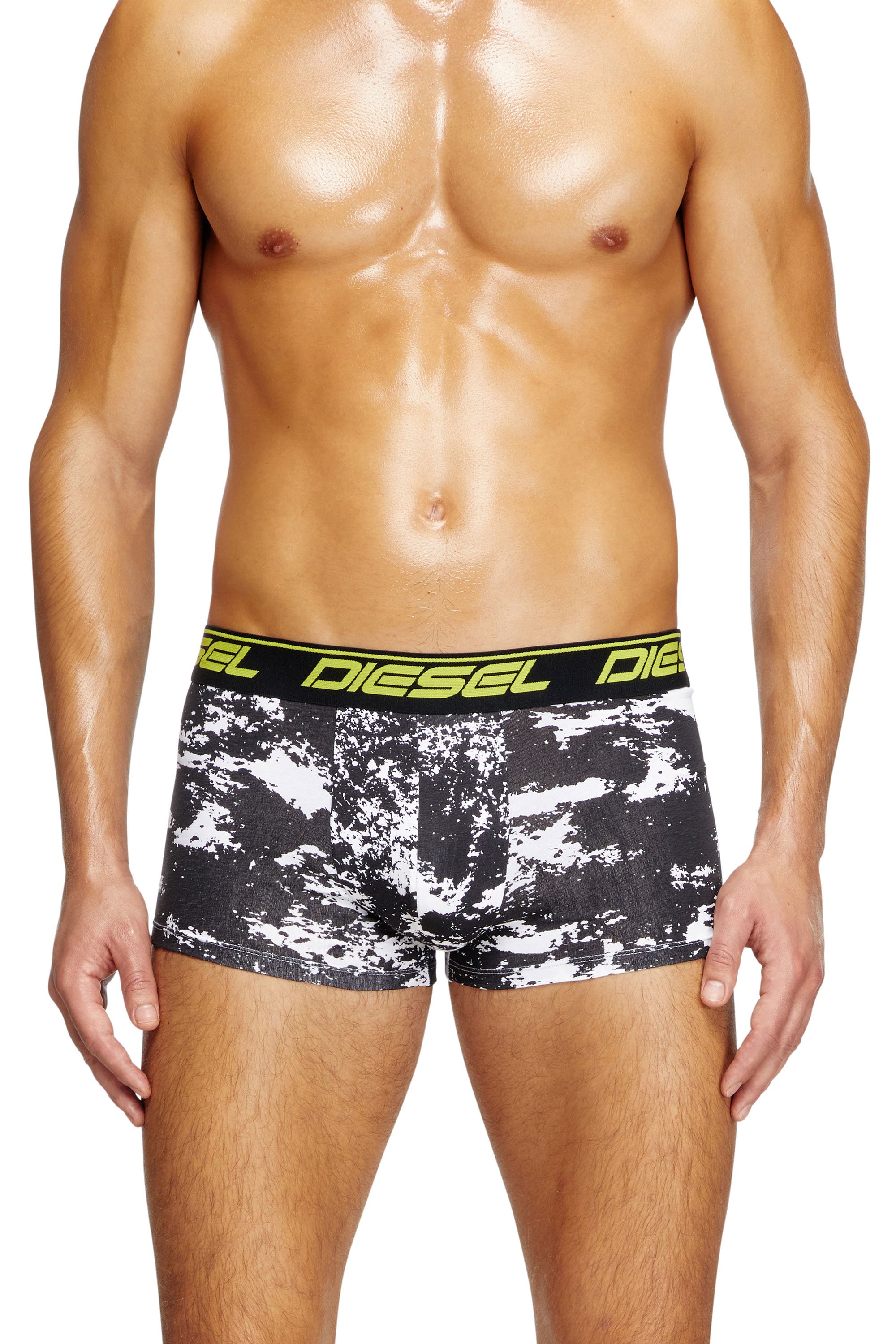 Diesel - UMBX-DAMIENTHREEPACK, Man's Three-pack cloudy-print boxer briefs in Black/Yellow - 2