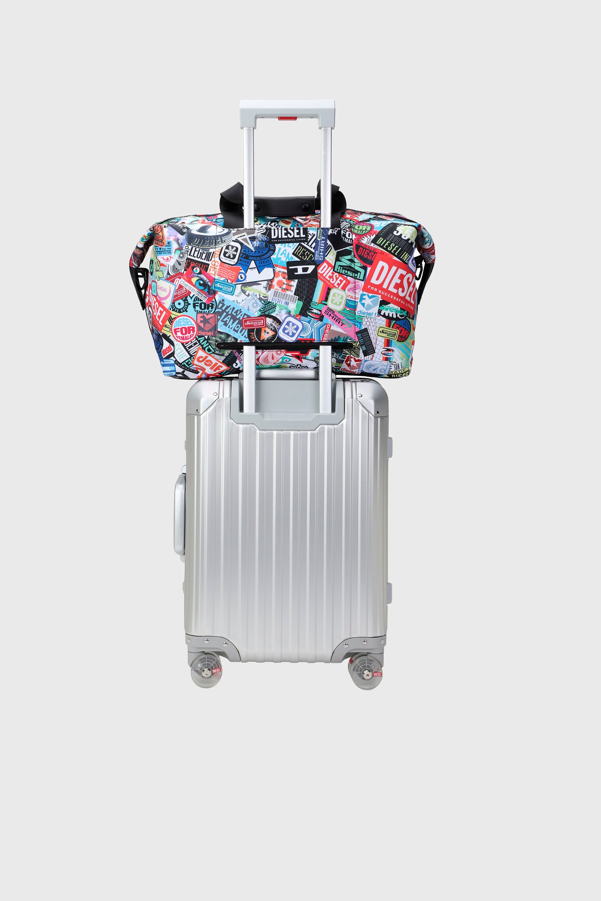 Diesel - DIESEL PC PRINTED DUFFLE-STICKERS- DSB00, Unisex's Pratical duffle bag with stickers in Multicolor - 2