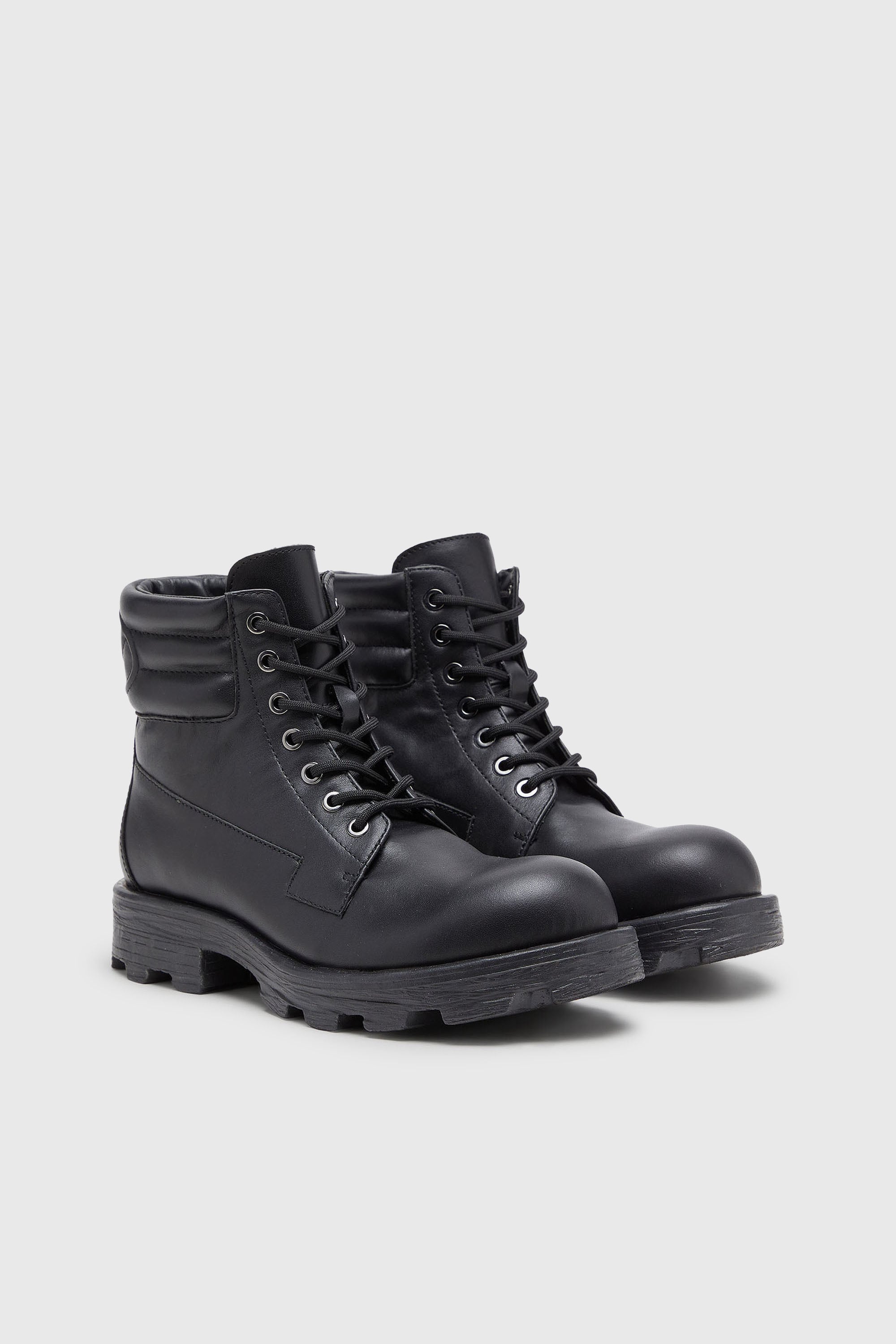 Diesel - D-HAMMER LACE UP, Man's D-Hammer - Combat boots in leather in Black - 2