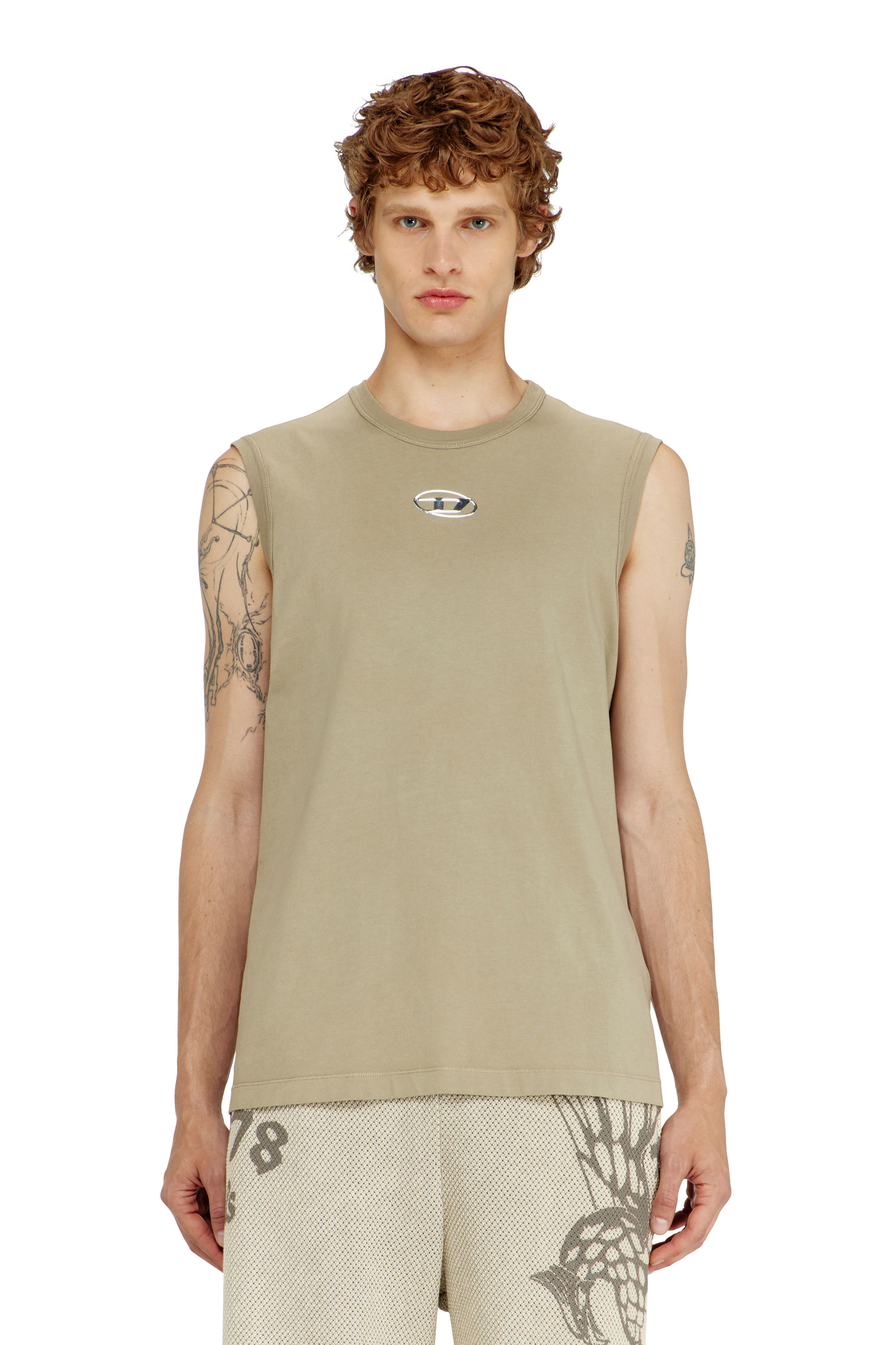 Diesel - T-BISCO-IOD, Man's Cotton tank top with metallic Oval D in null - 3