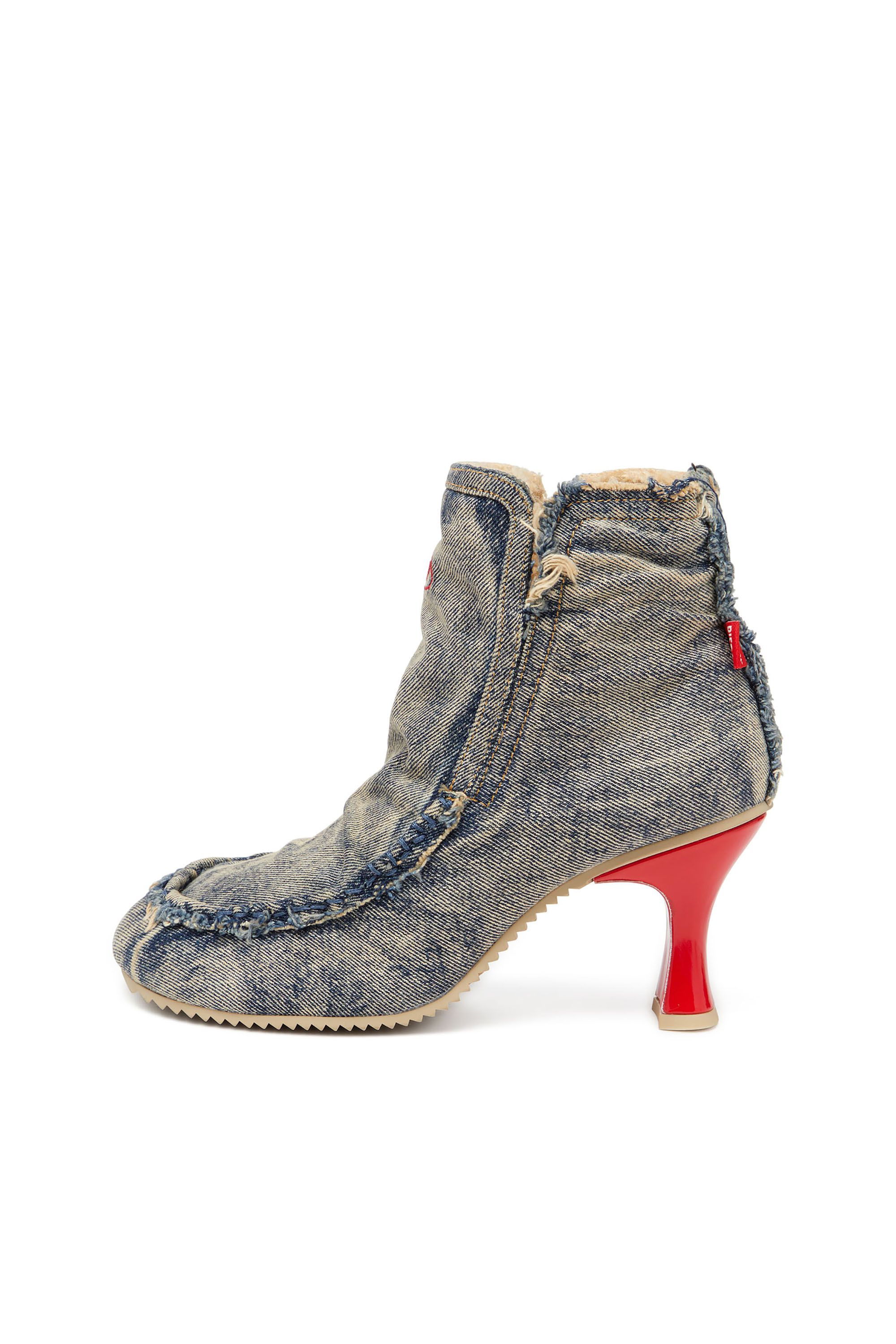 Diesel - D-WOODSTOCK HEEL AB, Woman's D-Woodstock - Denim boots with heel in Blue - 8