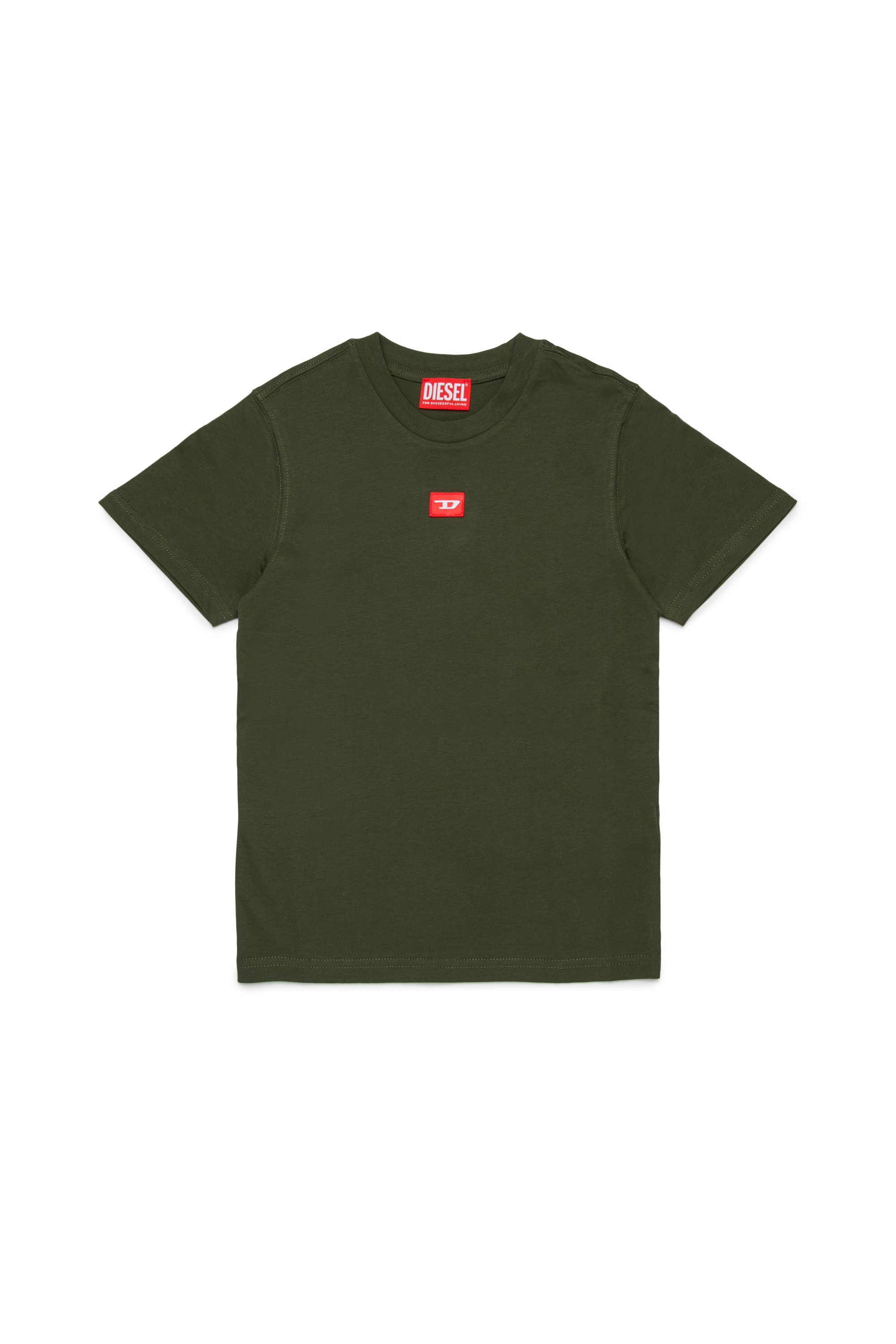 Diesel - TXDIEGO, Man's Cotton T-shirt with patch in Dark Green - 1