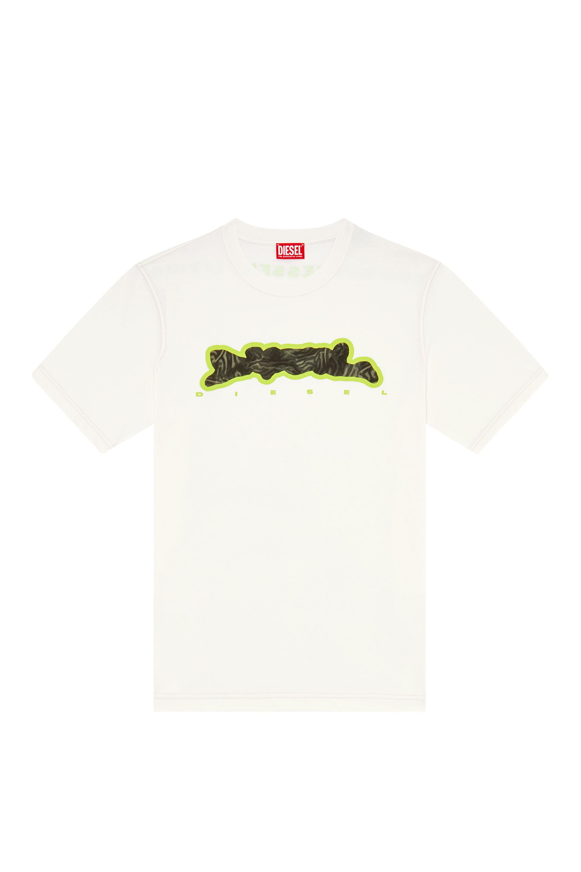 Diesel - T-JUST-N16, Man T-shirt with zebra-camo motif in White - Image 3