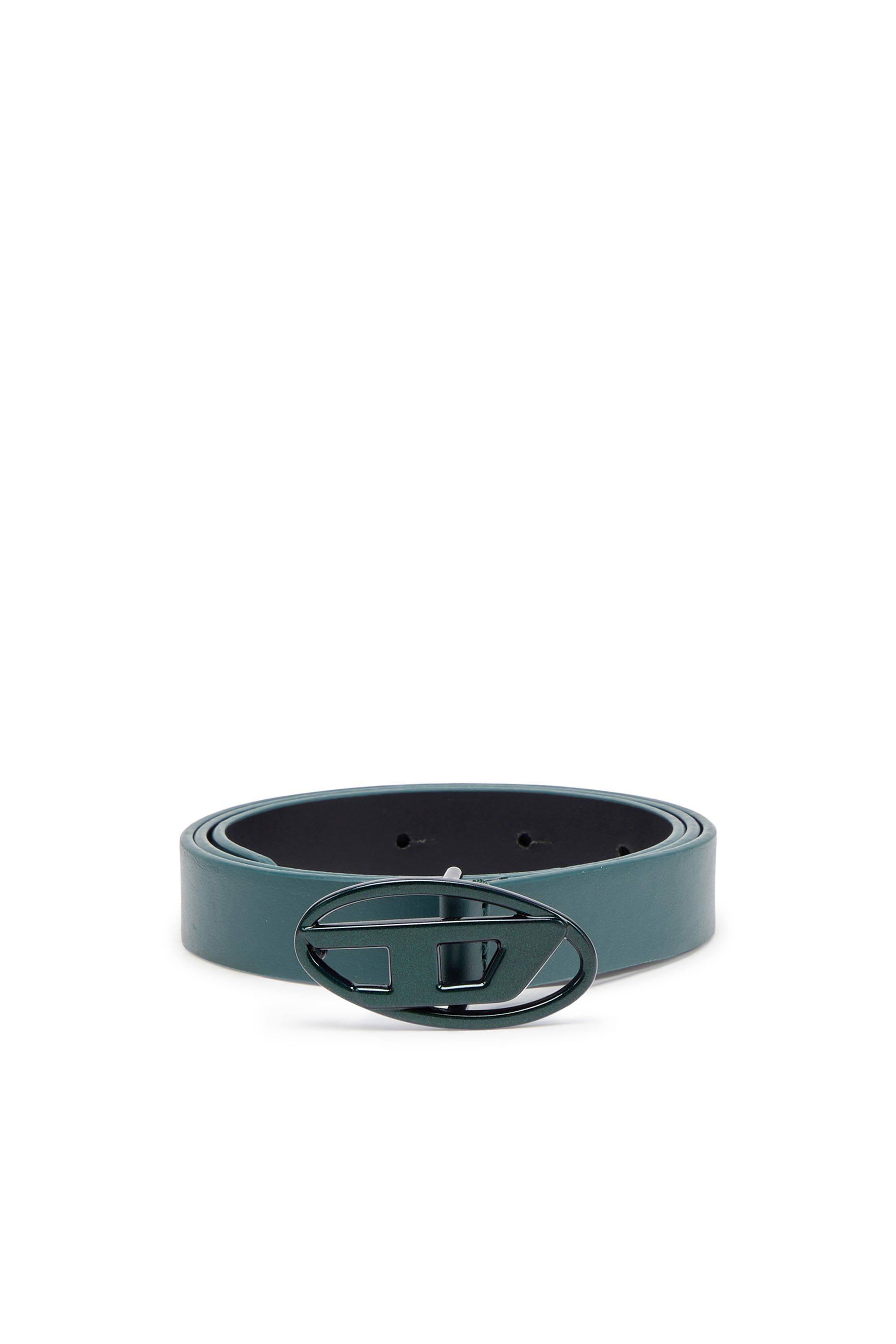 Diesel - B-1DR 20, Woman Slim leather belt with iridescent buckle in Multicolor - Image 1