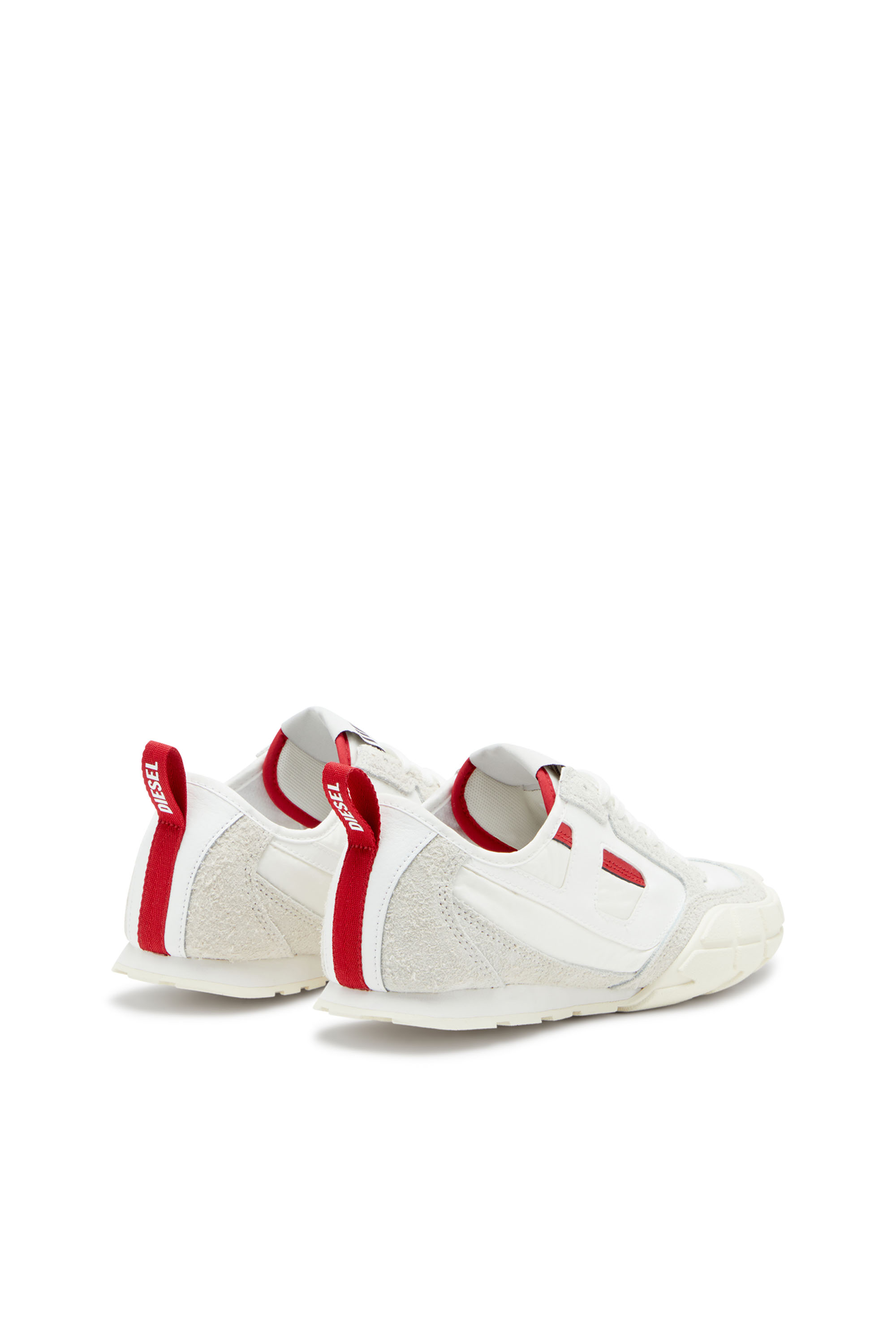 S-PAGODHA LOW W, White/Red Diesel - S-PAGODHA LOW W, Woman's S-Pagodha-Sneakers in leather, suede and ripstop in White/Red - 3