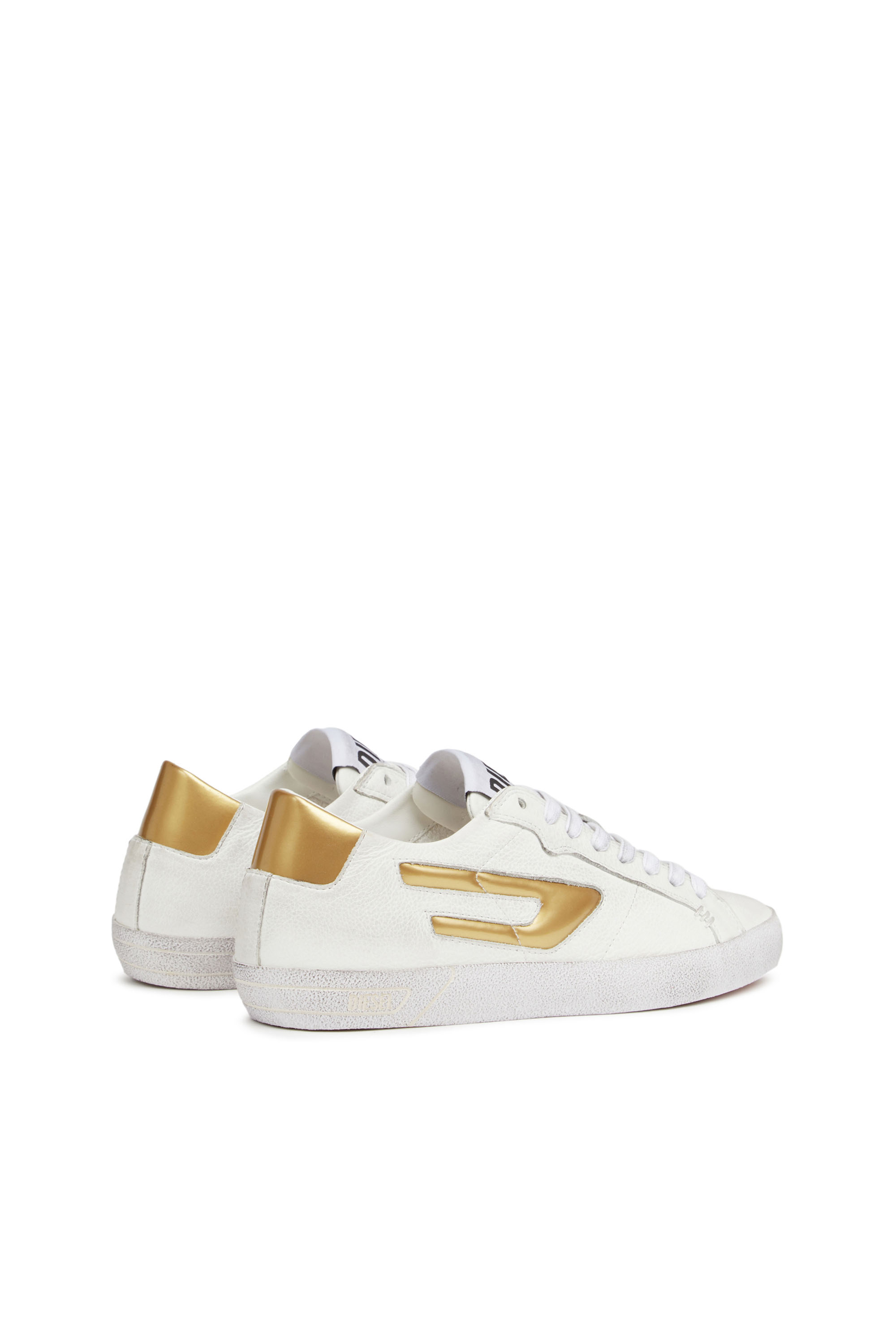 Diesel - S-LEROJI LOW W, Woman's S-Leroji Low W - Low-top sneakers with metallic D logo in White/Yellow - 5