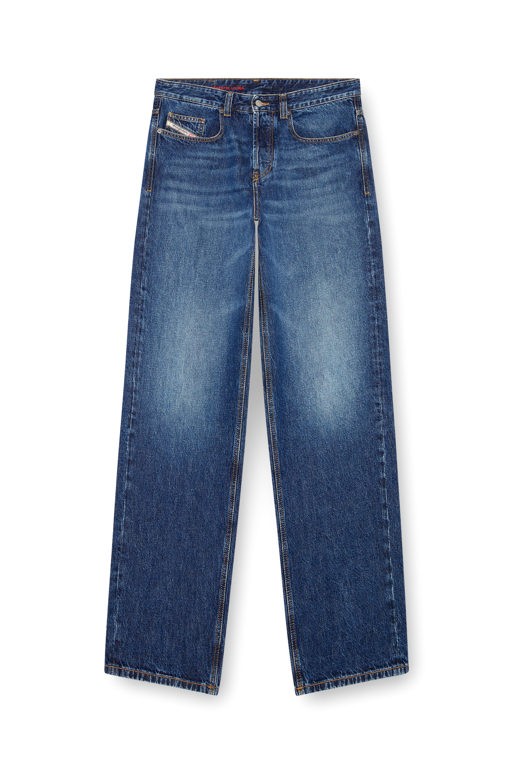 Diesel - Man Straight Jeans 2001 D-Macro 09I27, Medium blue - Image 6