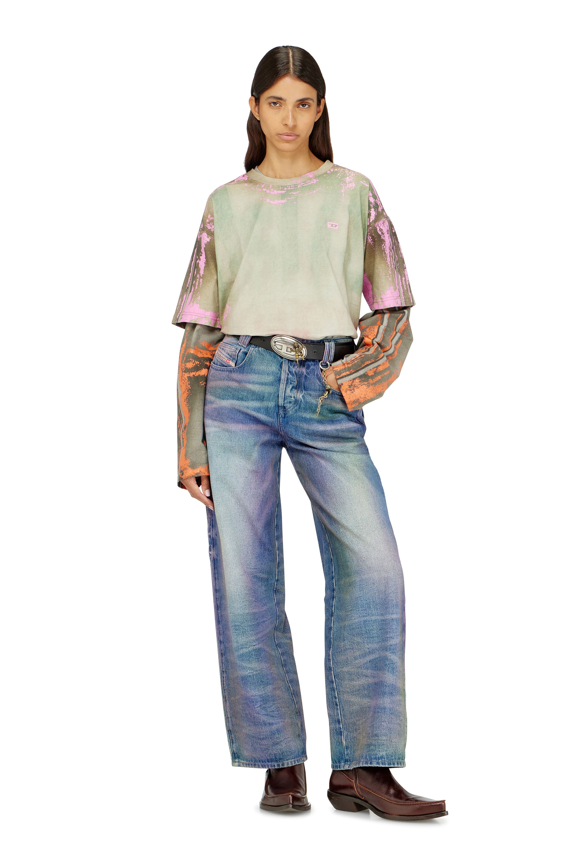 Diesel - Unisex's Relaxed Jeans 1982 D-Hakou 007FW, Medium blue - 2