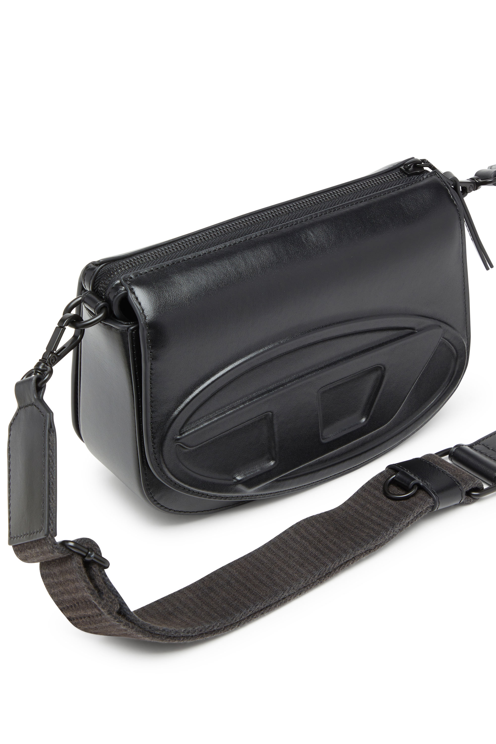 Diesel - 1DR CAMERA BAG, Man's Camera bag in premium leather in Black - 5