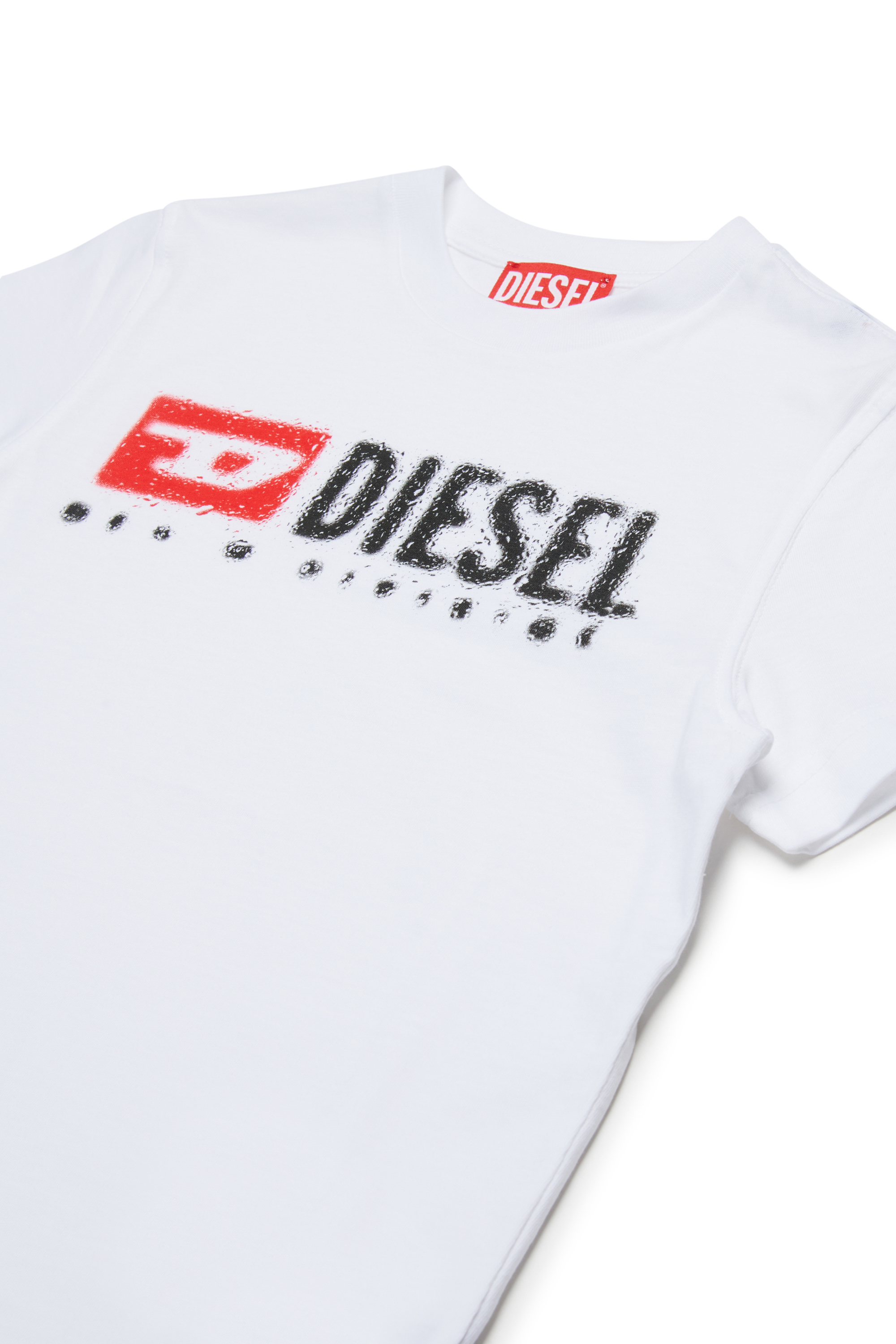 Diesel - TADJUSTK14, Man's Cotton T-shirt with printed logo in White - 3