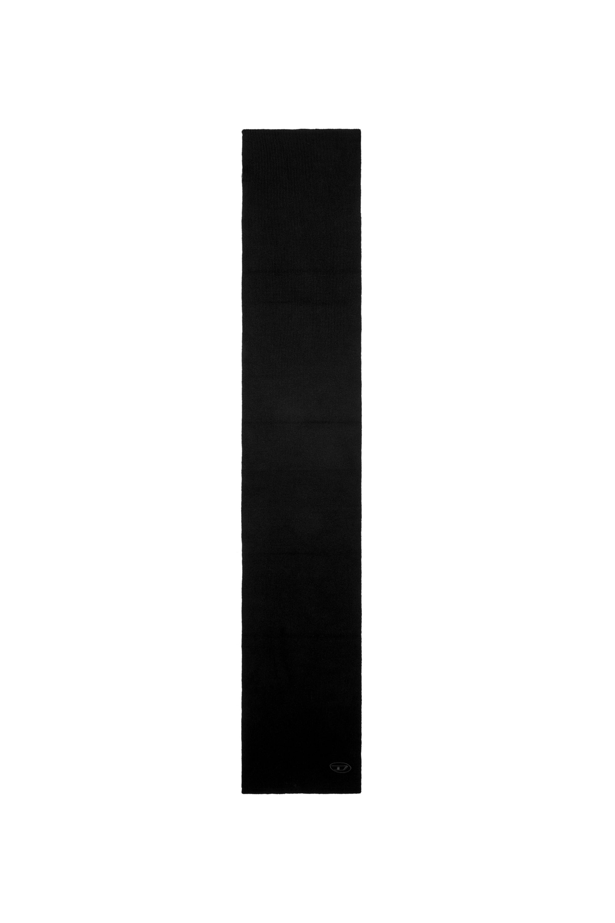 Diesel - K-CODER SCARF, Unisex Ribbed wool-blend scarf in Black - Image 2