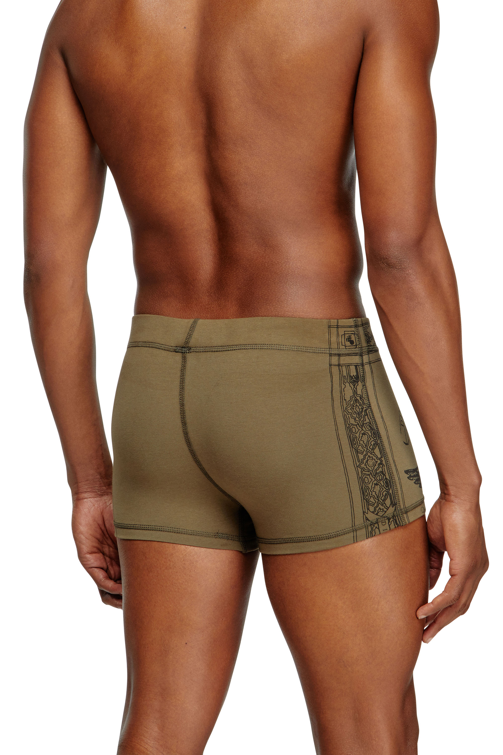 Diesel - DAMIEN-UTLT, Man's Boxer briefs with Phoenix print in Military Green - 3