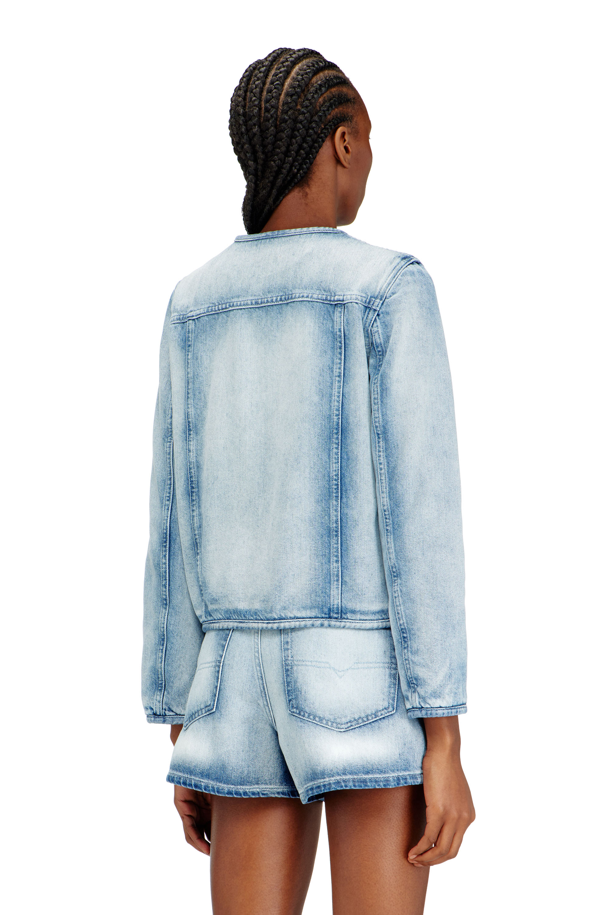 Diesel - DE-GRAFY-FSI1, Woman's Jacket in medium-light skeleton denim in Light Blue - 4