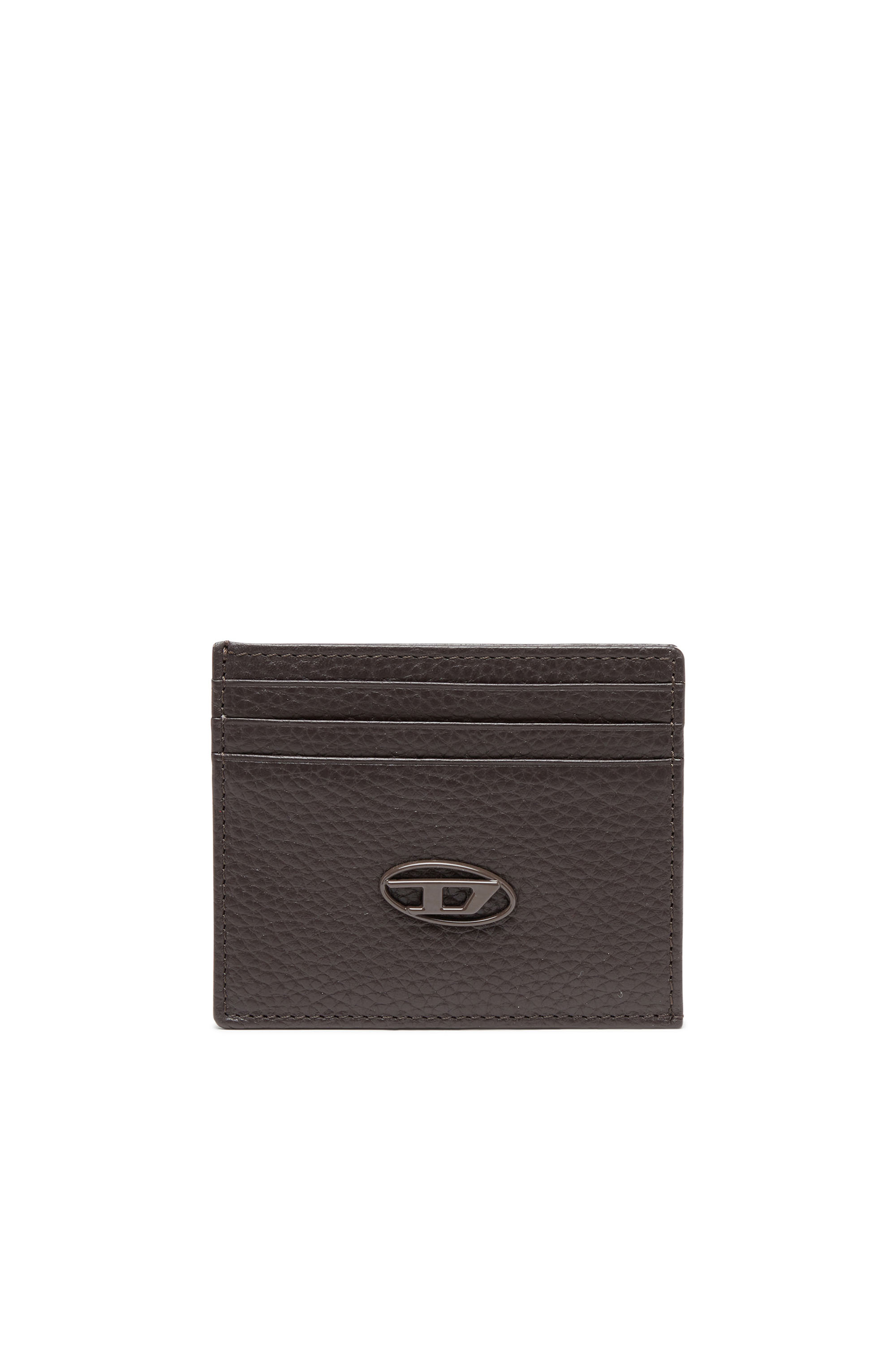 Diesel - CARD CASE, Man Card case in grained leather in Brown - Image 1