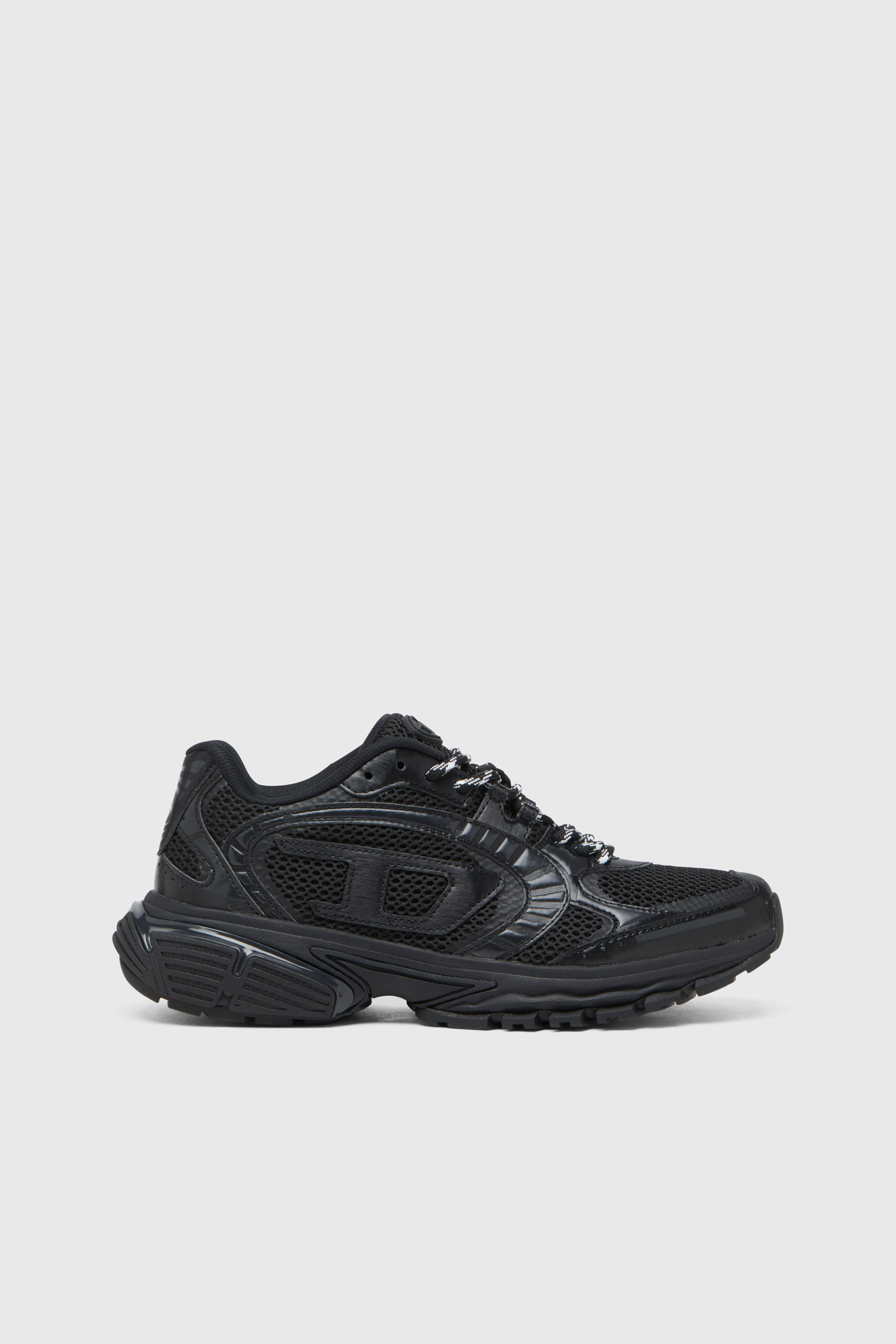 Diesel - S-PRO-V-DENSE LOW W, Woman's S-Pro-V-Dense-Monochrome mesh sneakers with Oval D logo in Black - 1