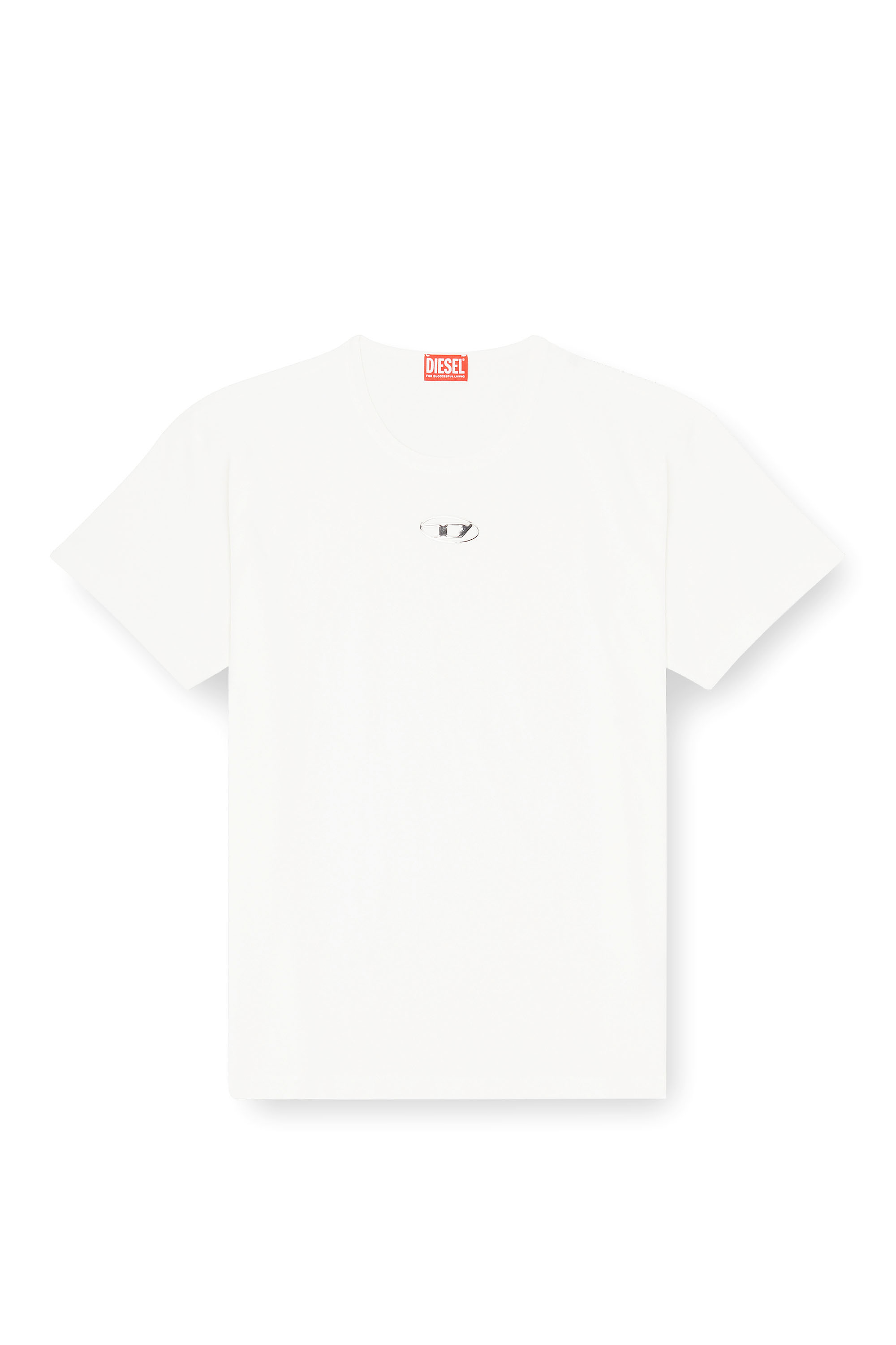 Diesel - T-NORM-IOD, Man's Light cotton T-shirt with metallic Oval D logo in White - 3