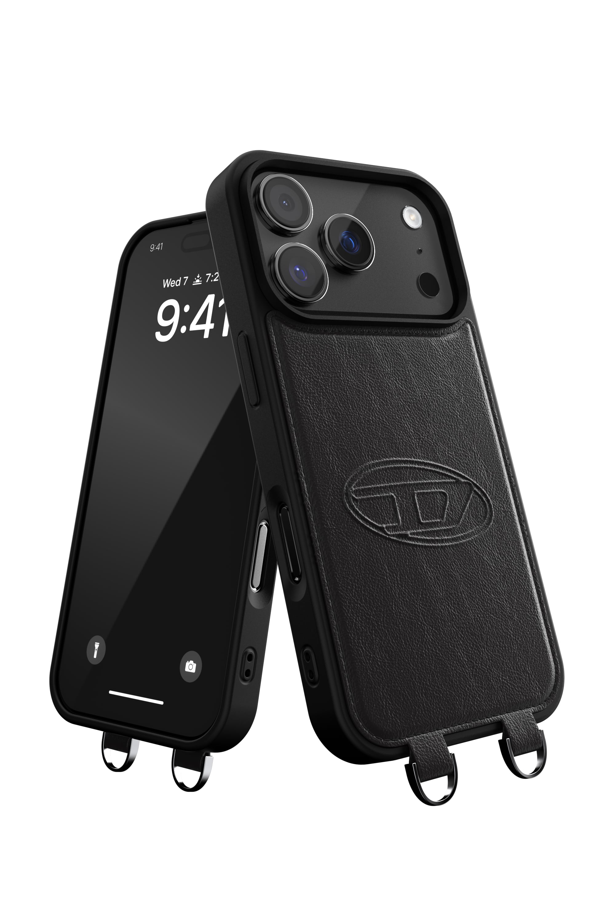 Diesel - 60662 MOULDED CASE, Unisex's Oval D case with wrist strap and MagSafe for iPhone 17 Pro in Black - 4