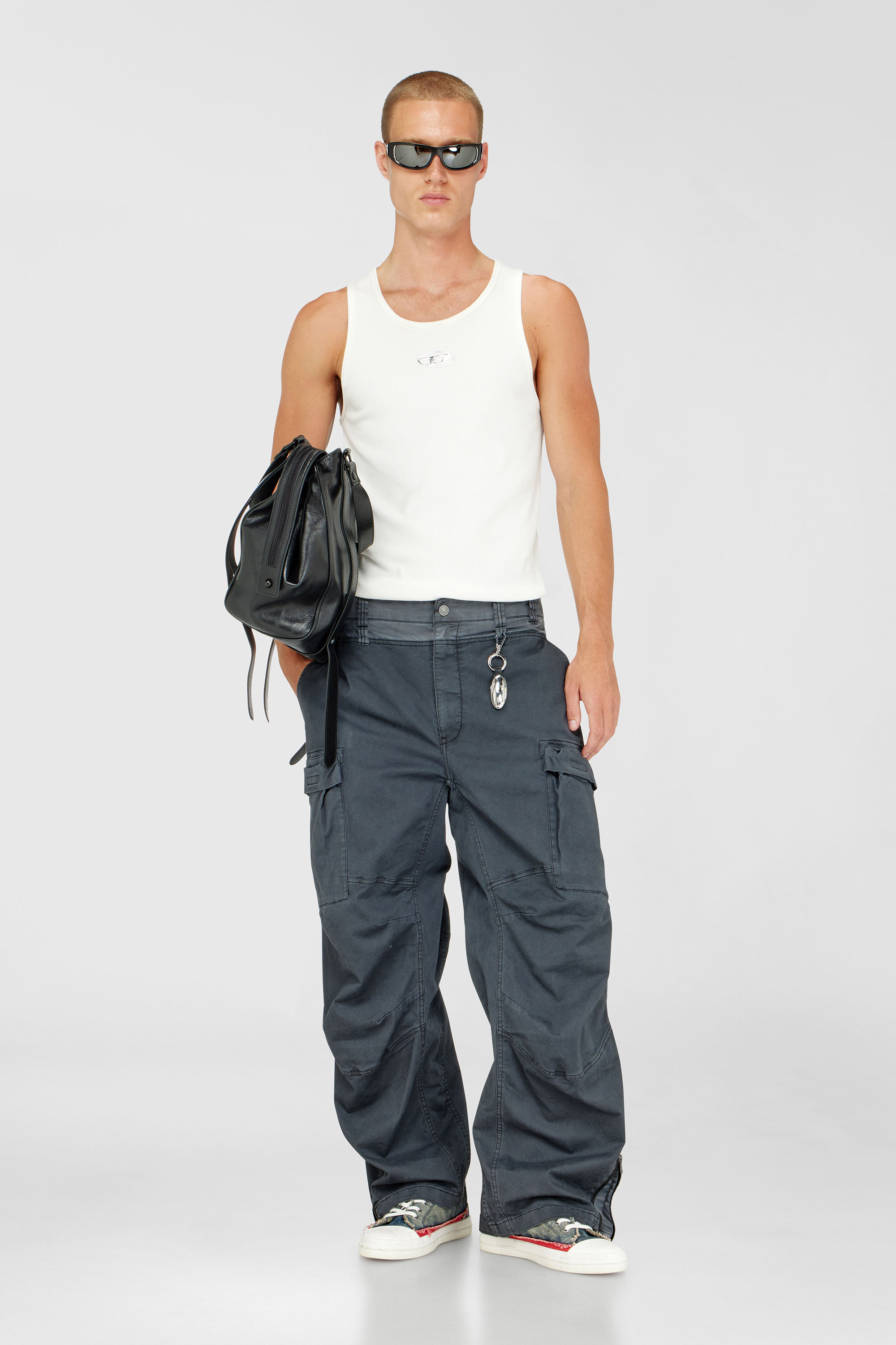 Diesel - T-LIFTY-IOD, Man's Cotton tank top with logo in White - 2