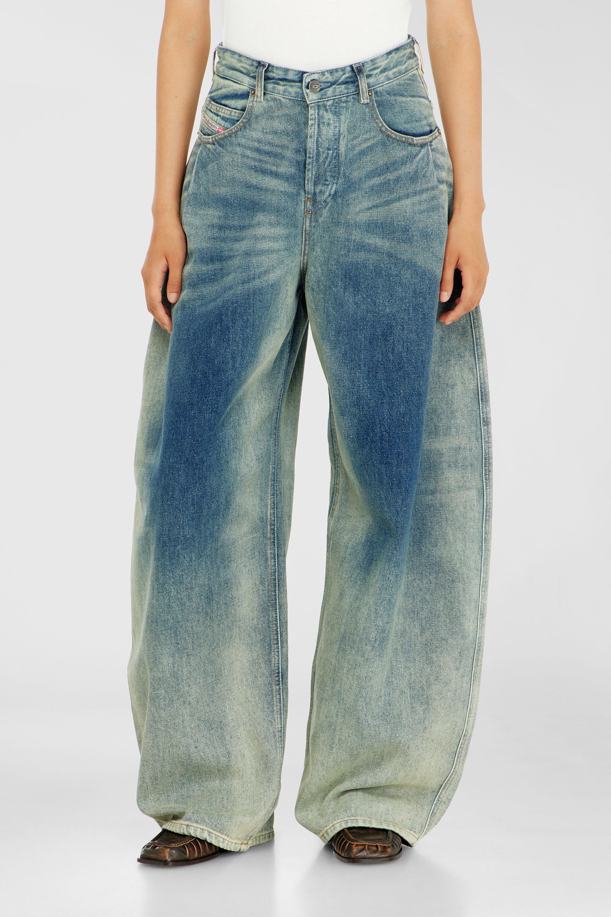 Diesel - Woman's Relaxed Jeans 1987 D-Khelz 007EF, Medium blue - 1