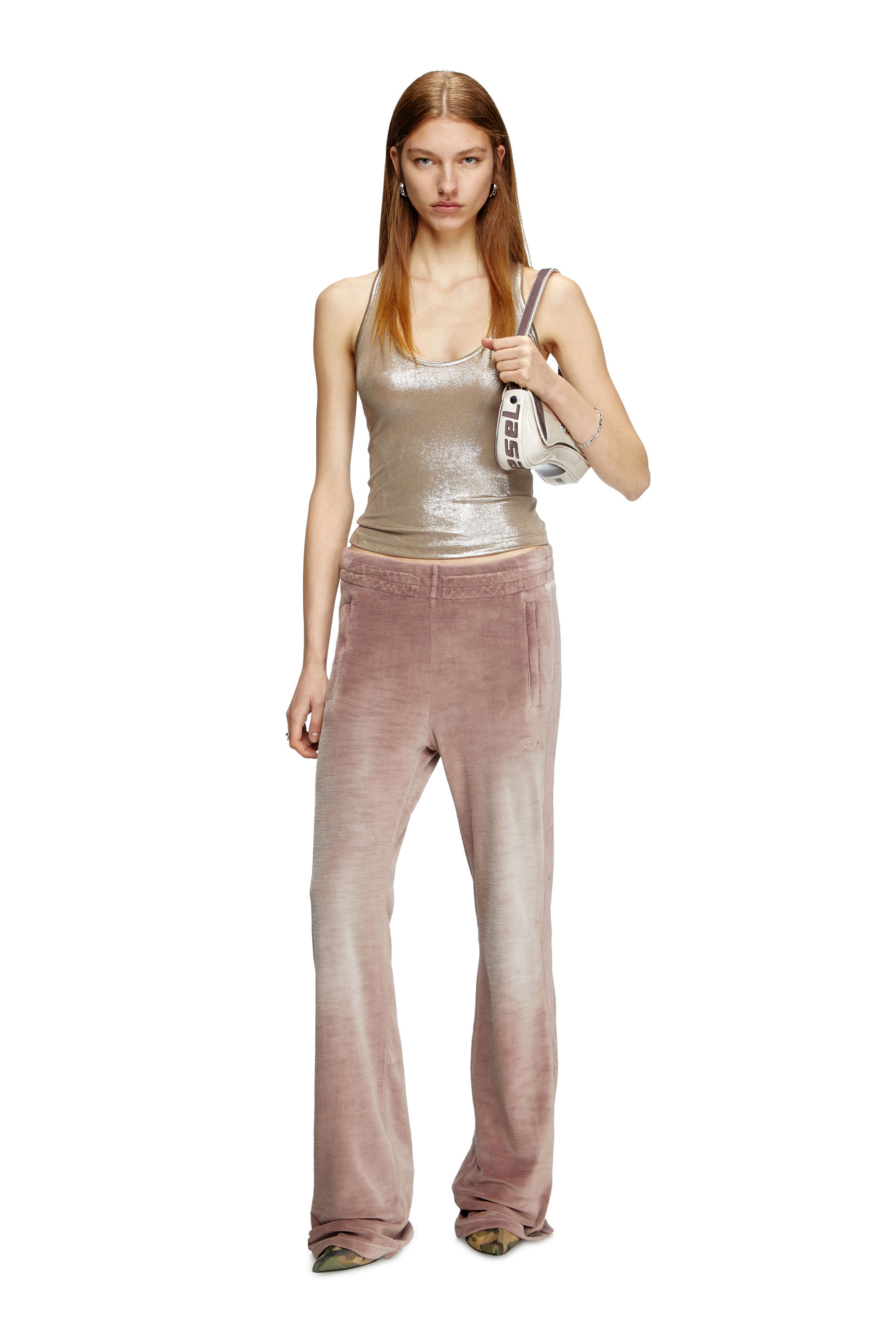 Diesel - P-ELY-Q1, Woman's Wide leg sweatpants in Pink - 2