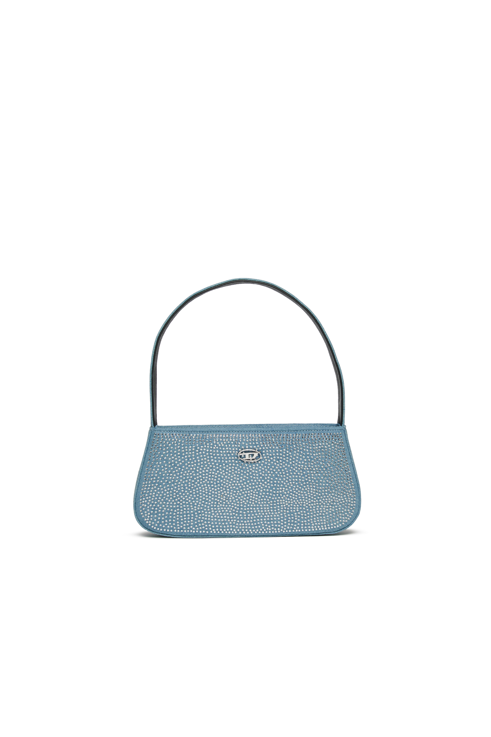 Diesel - WJULIE, Woman's WJulie - Cotton bag with rhinestones in Light Blue - 1