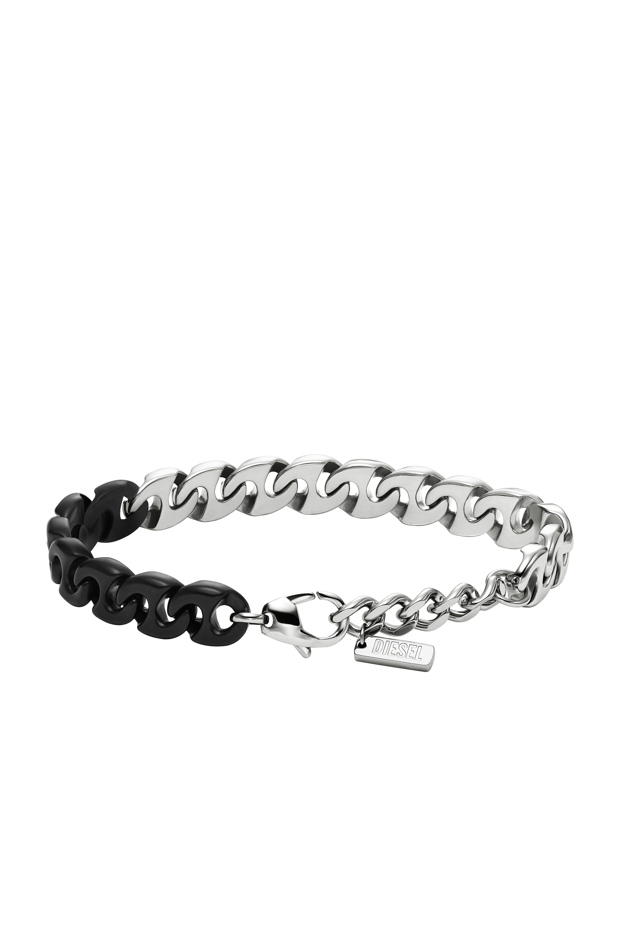 Diesel - DX1529931, Unisex's Two-Tone Stainless Steel Chain Bracelet in Silver/Black - 2