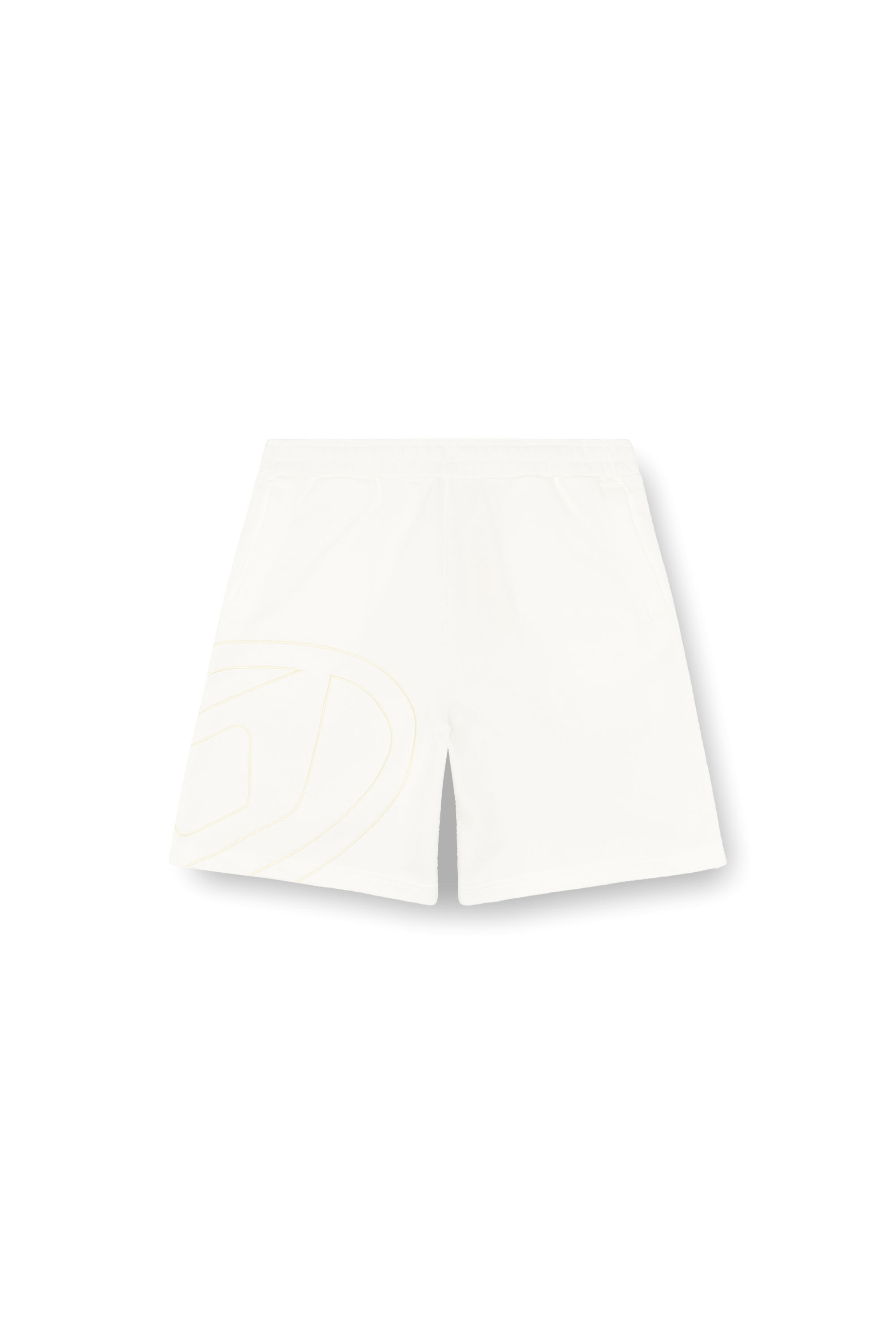 Diesel - P-CROW-MEGOVAL, Man's Sweat shorts with maxi D logo in White - 2
