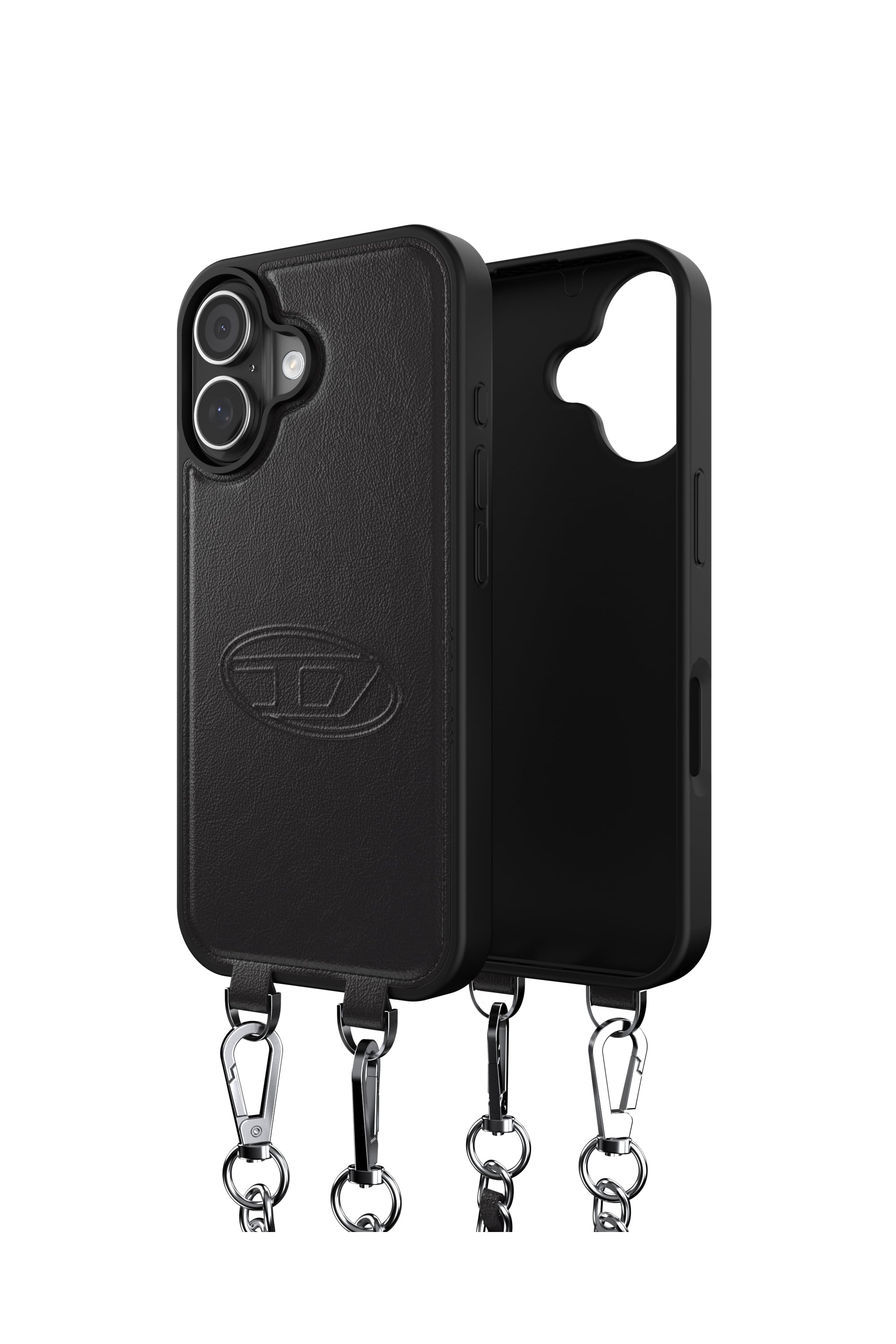Diesel - 60661 MOULDED CASE, Unisex's Oval D case with wrist strap and MagSafe for iPhone 17 in Black - 1
