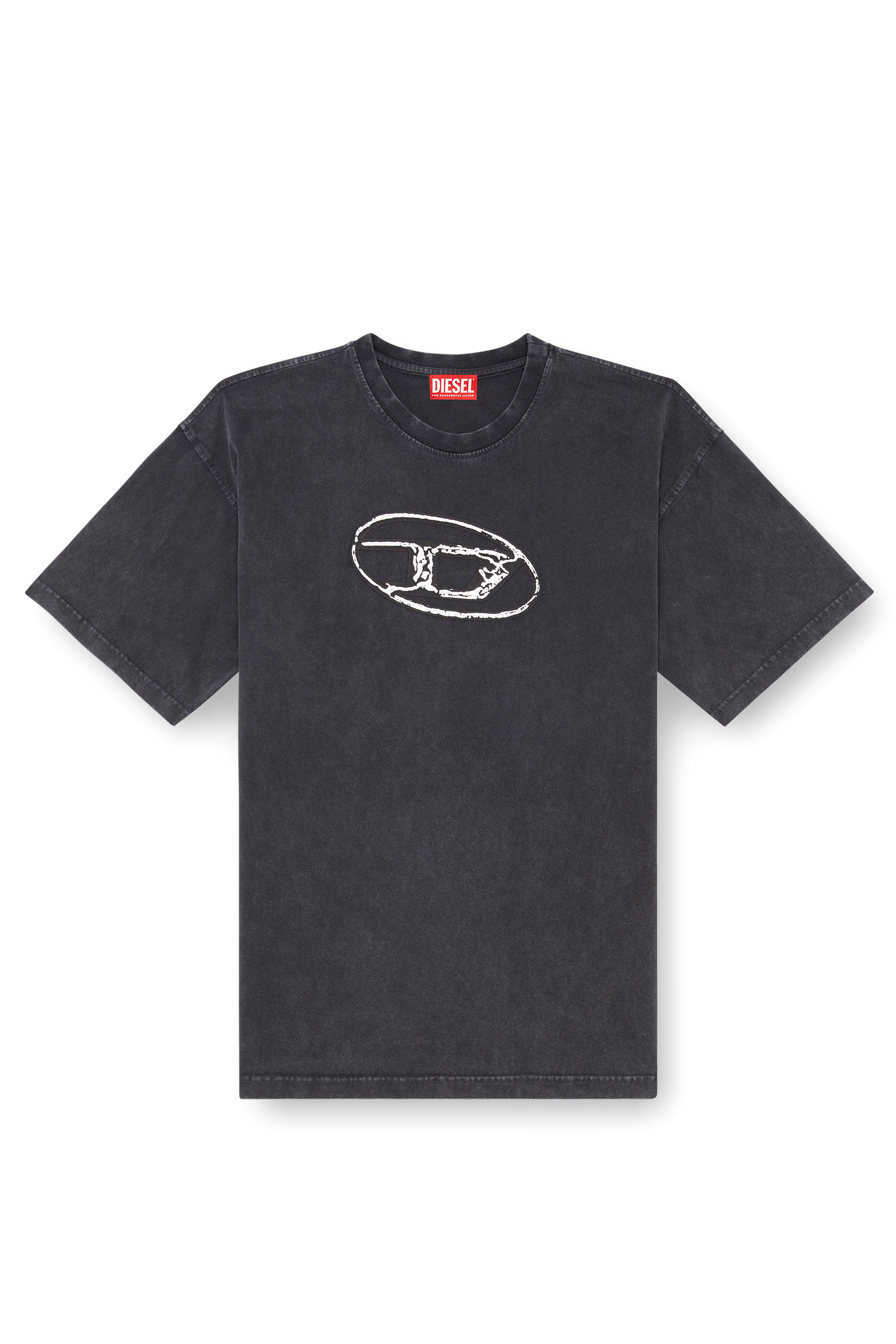 Diesel - T-BOXT-Q22, Man Faded T-shirt with Oval D print in Black - Image 4