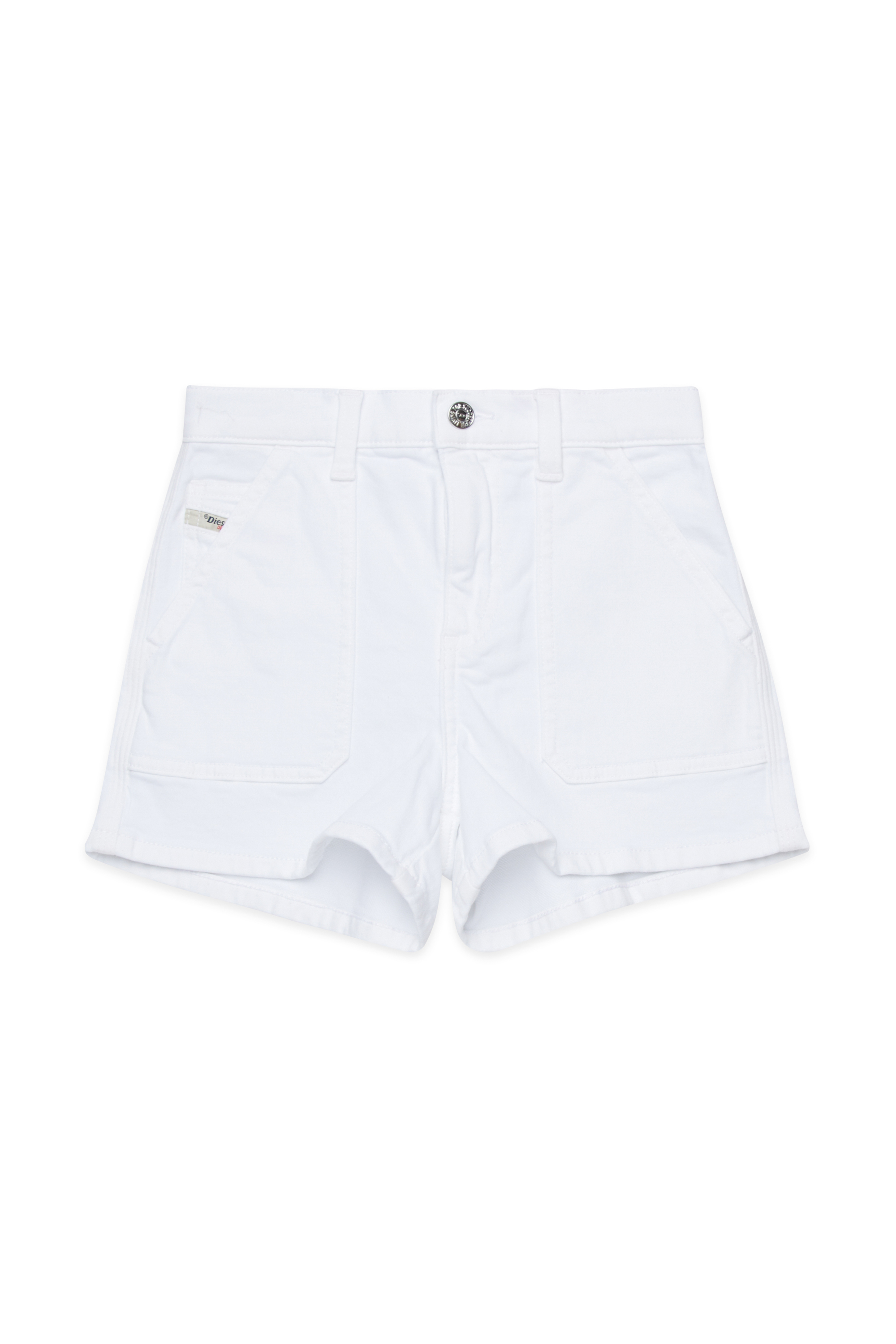 Diesel - PINTYX JJJ, Woman's JoggJeans shorts with patch pockets in White - 1