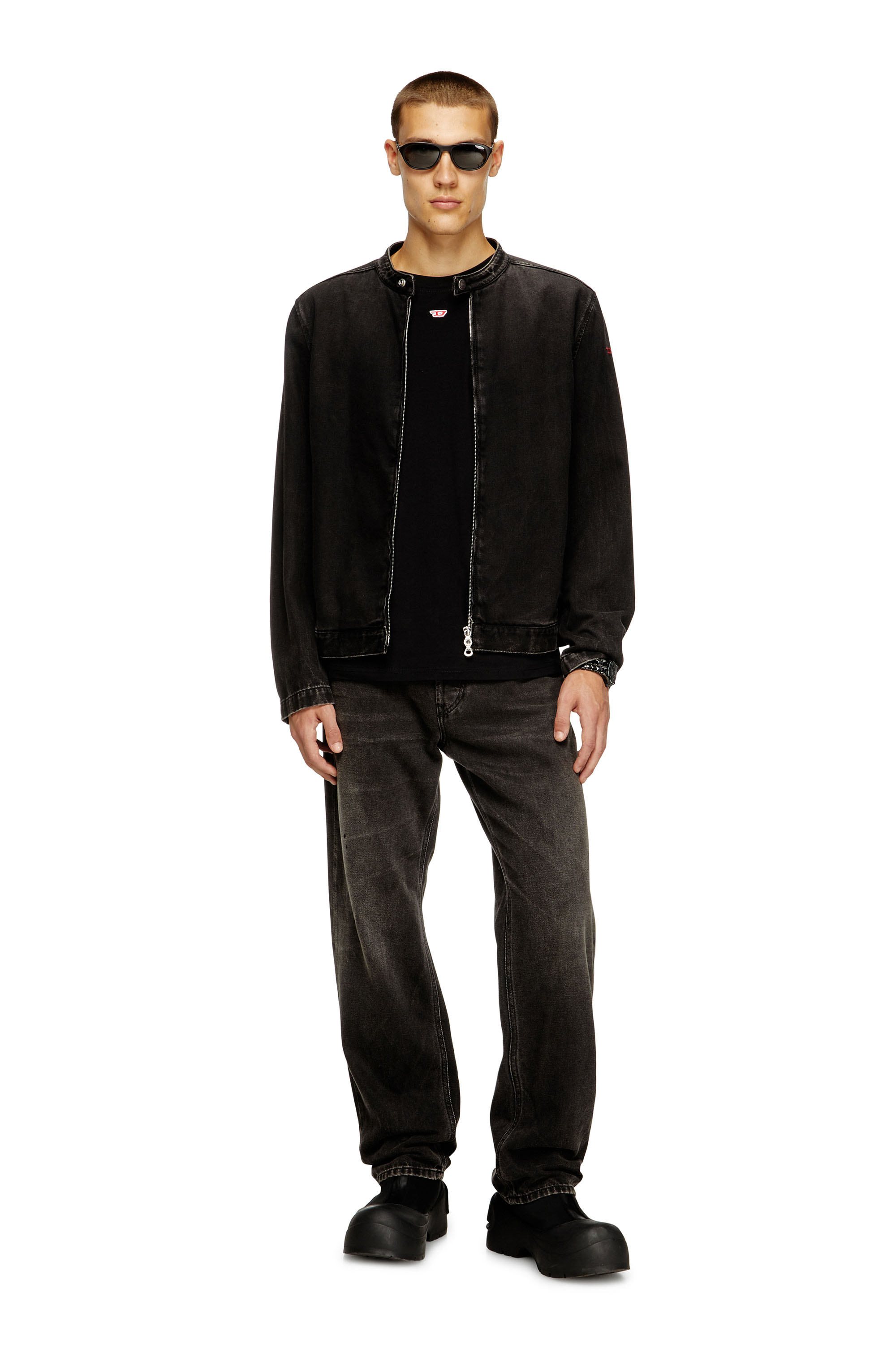 Diesel - T-BOXT-LS-D, Unisex's Longs-sleeve T-shirt with D patch in Black - 1