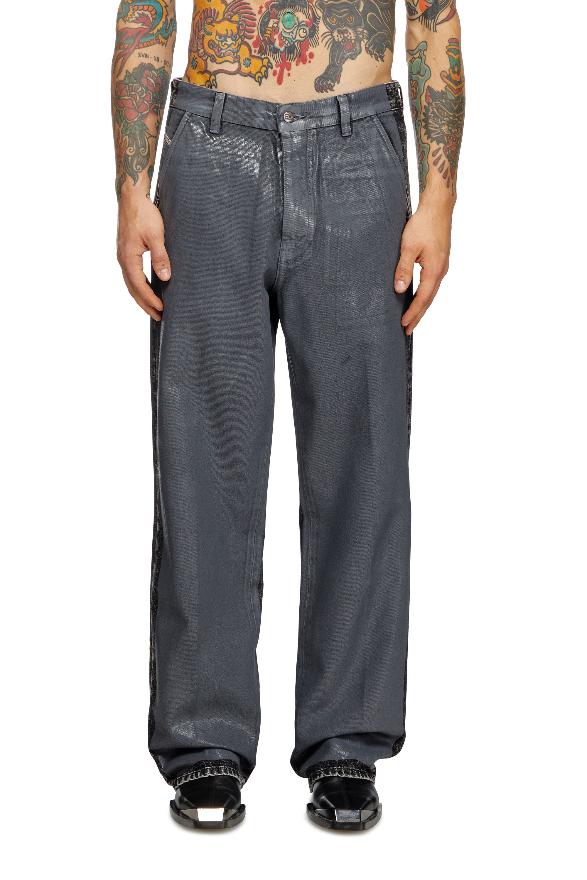 Diesel - Man Straight Jeans D-Phant-chino 007AP, Grey - Image 2