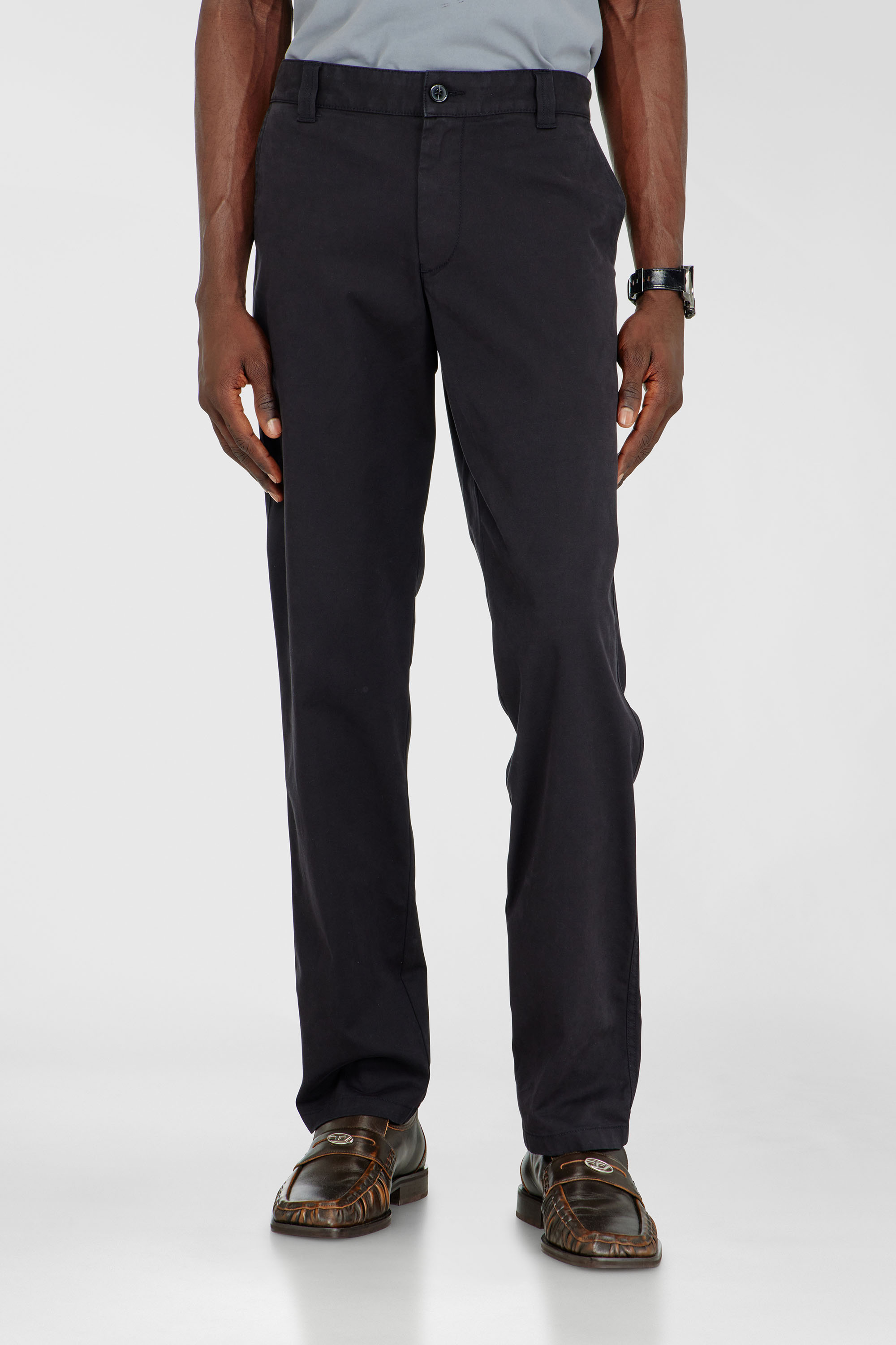 Diesel - P-DEFINE-EPCH, Man's Cotton pants with utility loop in Black - 1