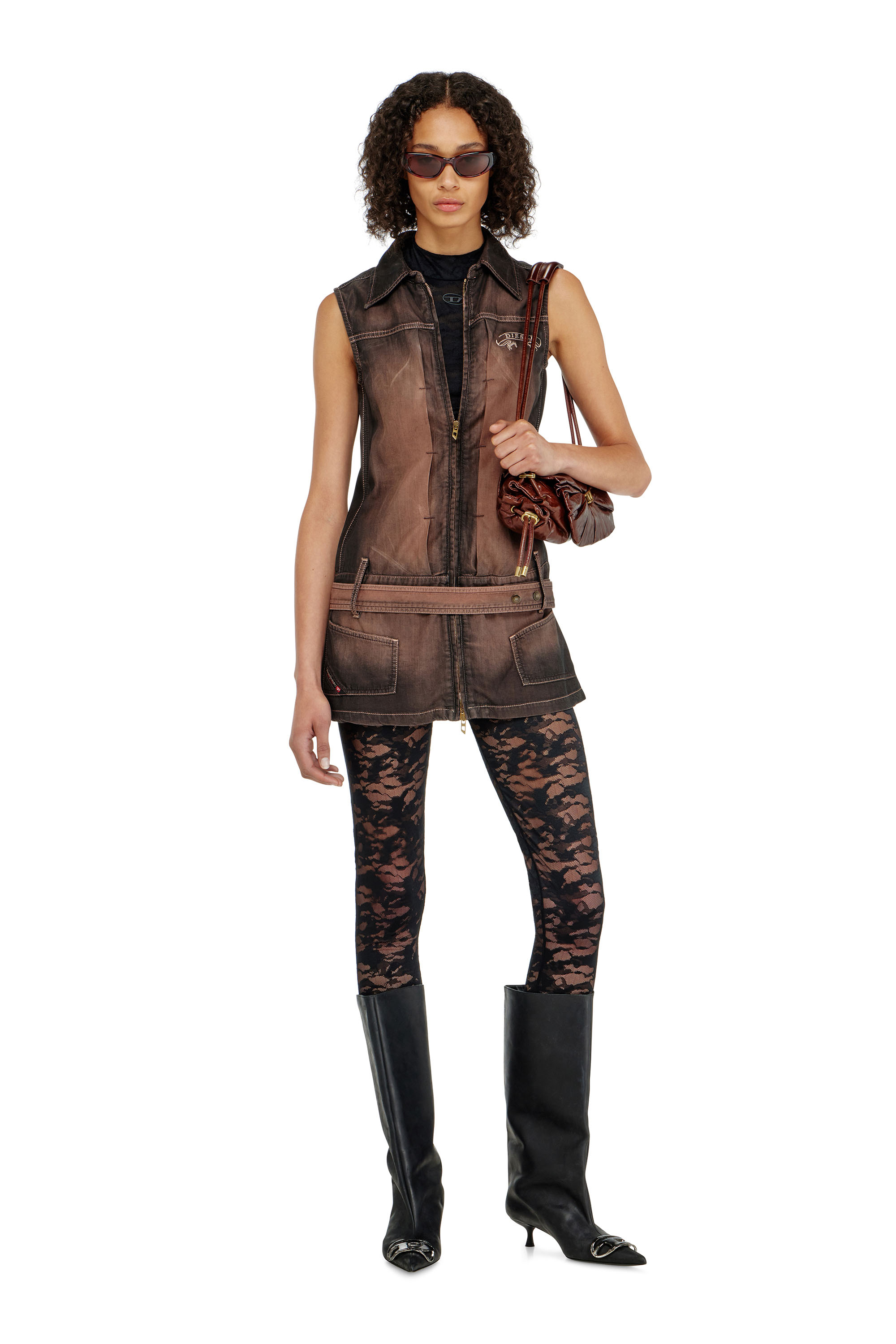Diesel - HAYLEY-UTLT, Woman's Leggings in nylon camouflage lace in null - 3