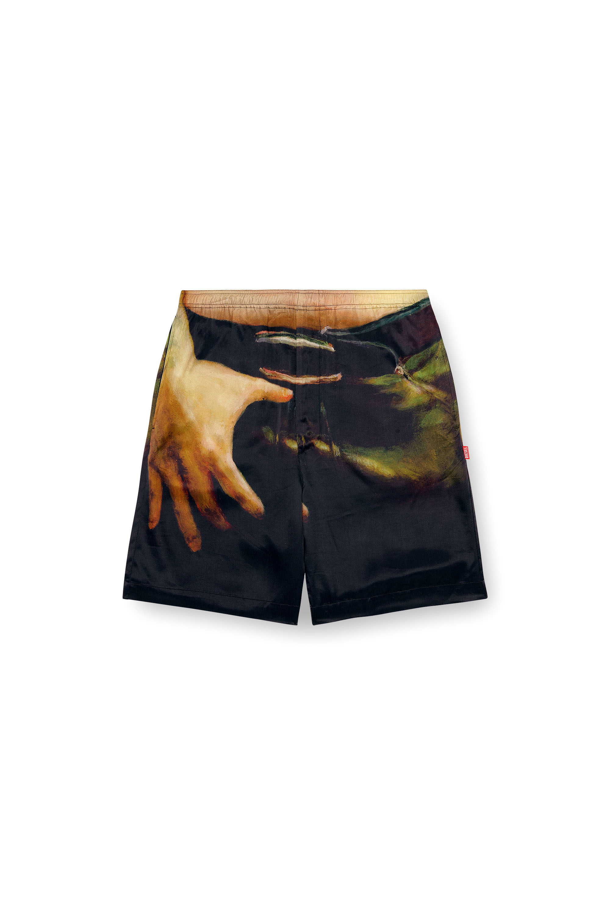 Diesel - PR-P-TOLL-SHO-SS, Unisex Viscose shorts with all-over print in Black - Image 6