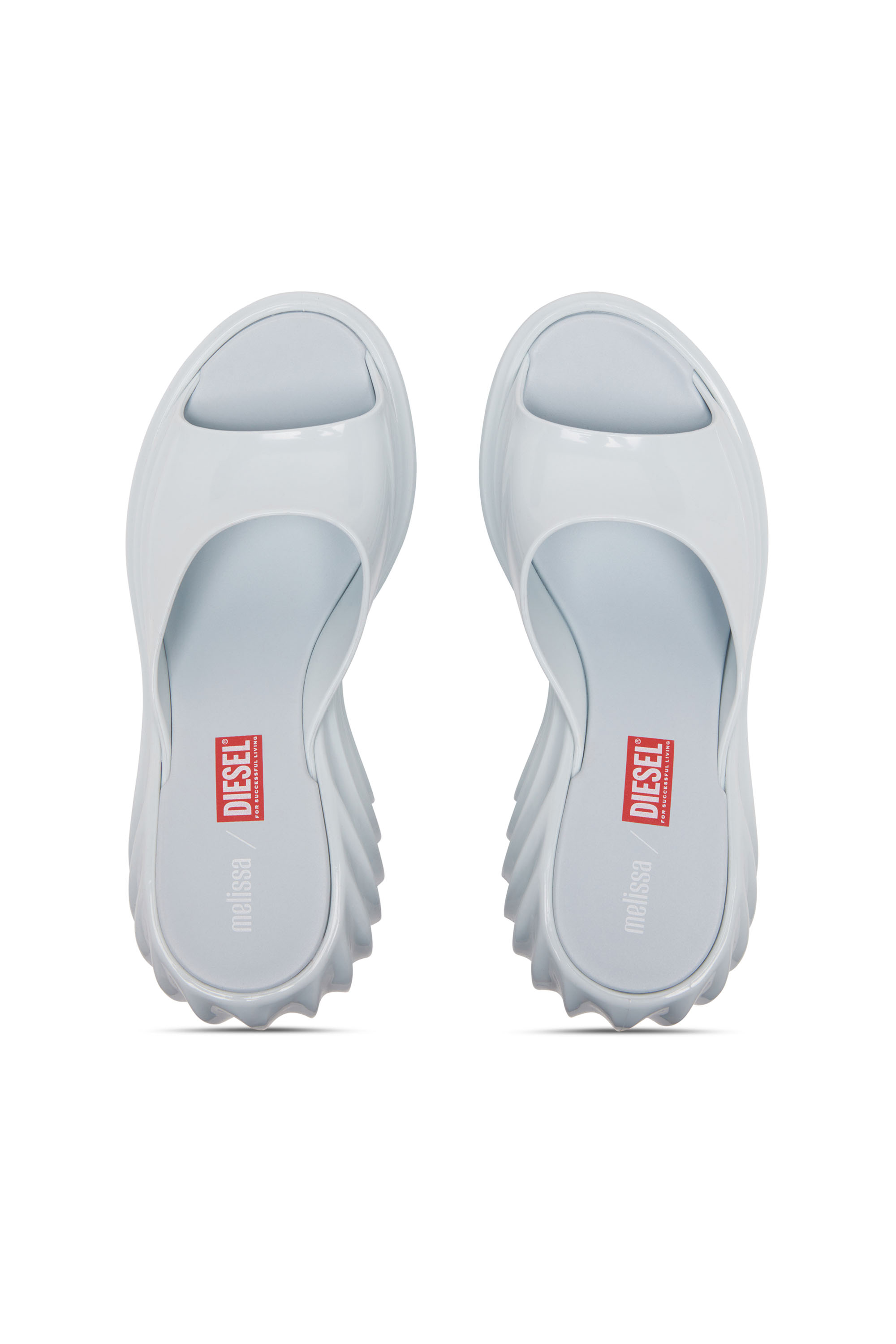 MELISSA QUANTUM PLATFORM, Light Blue Diesel - MELISSA QUANTUM PLATFORM, Woman's Platform mule in Melflex® in Light Blue - 4