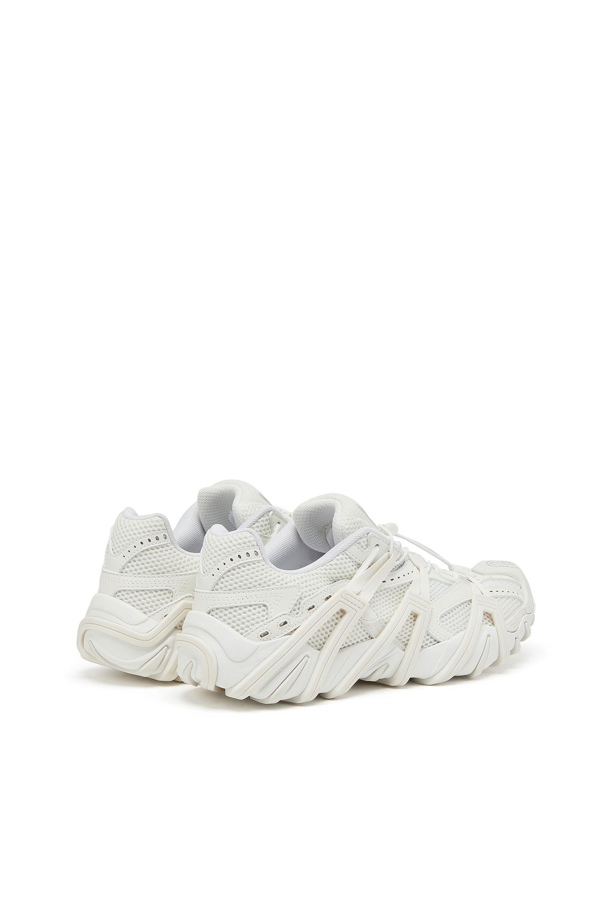 Diesel - S-PROTOTYPE CR LACE X, Man's S-Prototype Cr-Mesh and PU sneakers with double lacing in White - 3