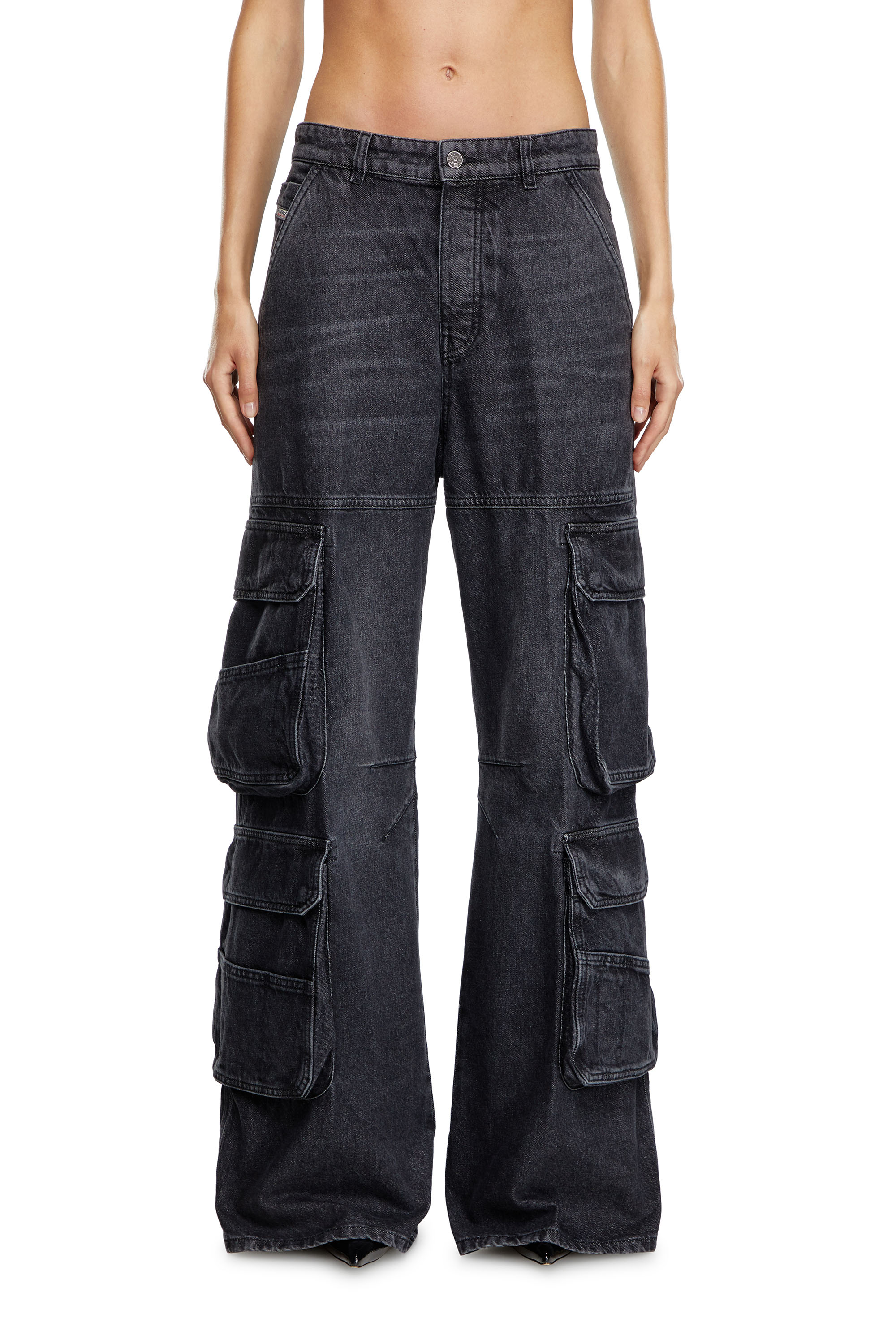Diesel - Woman Straight Jeans 1996 D-Sire 0HLAA, Black/Dark grey - Image 4