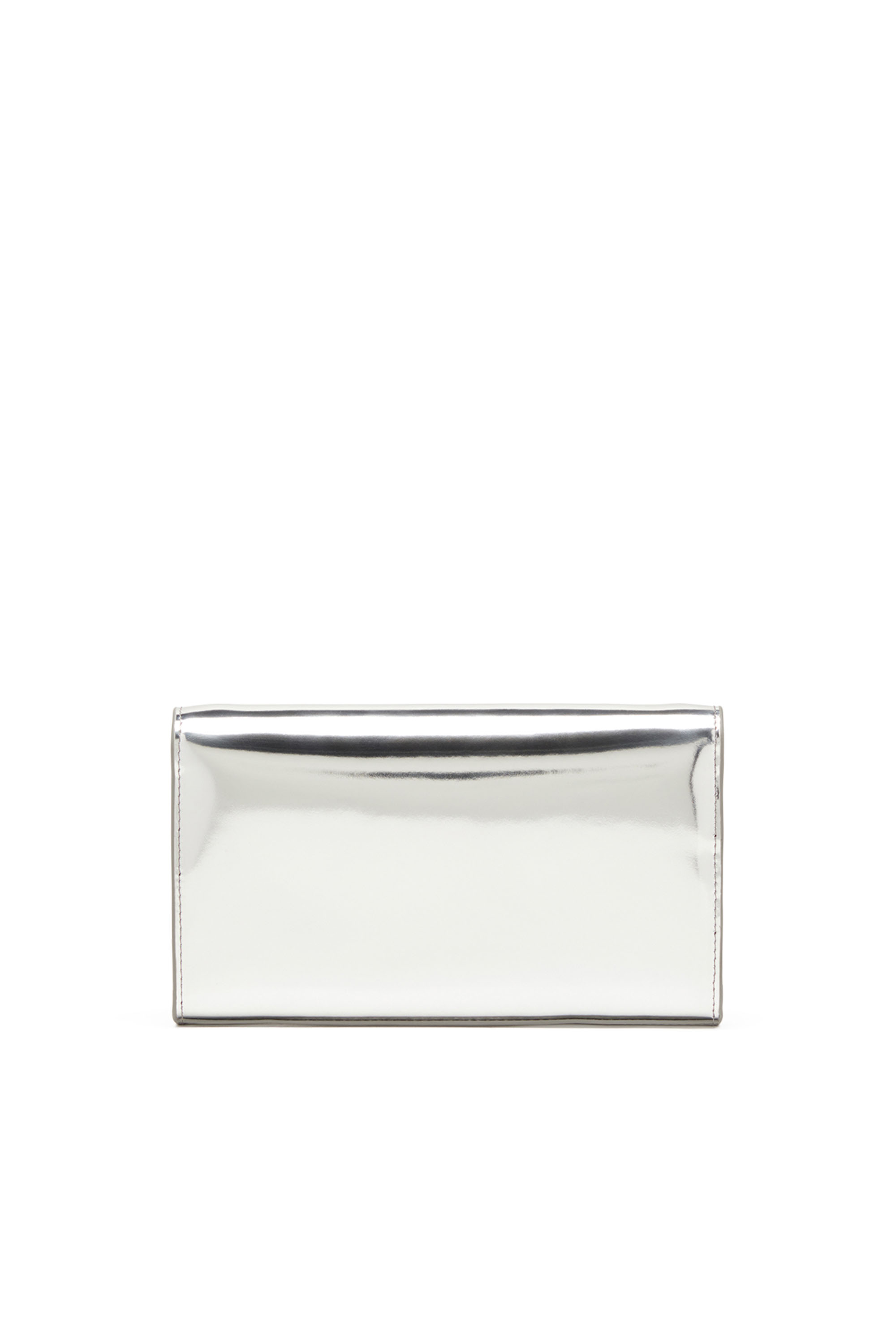 Diesel - 1DR WALLET STRAP, Woman Wallet bag in mirrored leather in Silver - Image 2