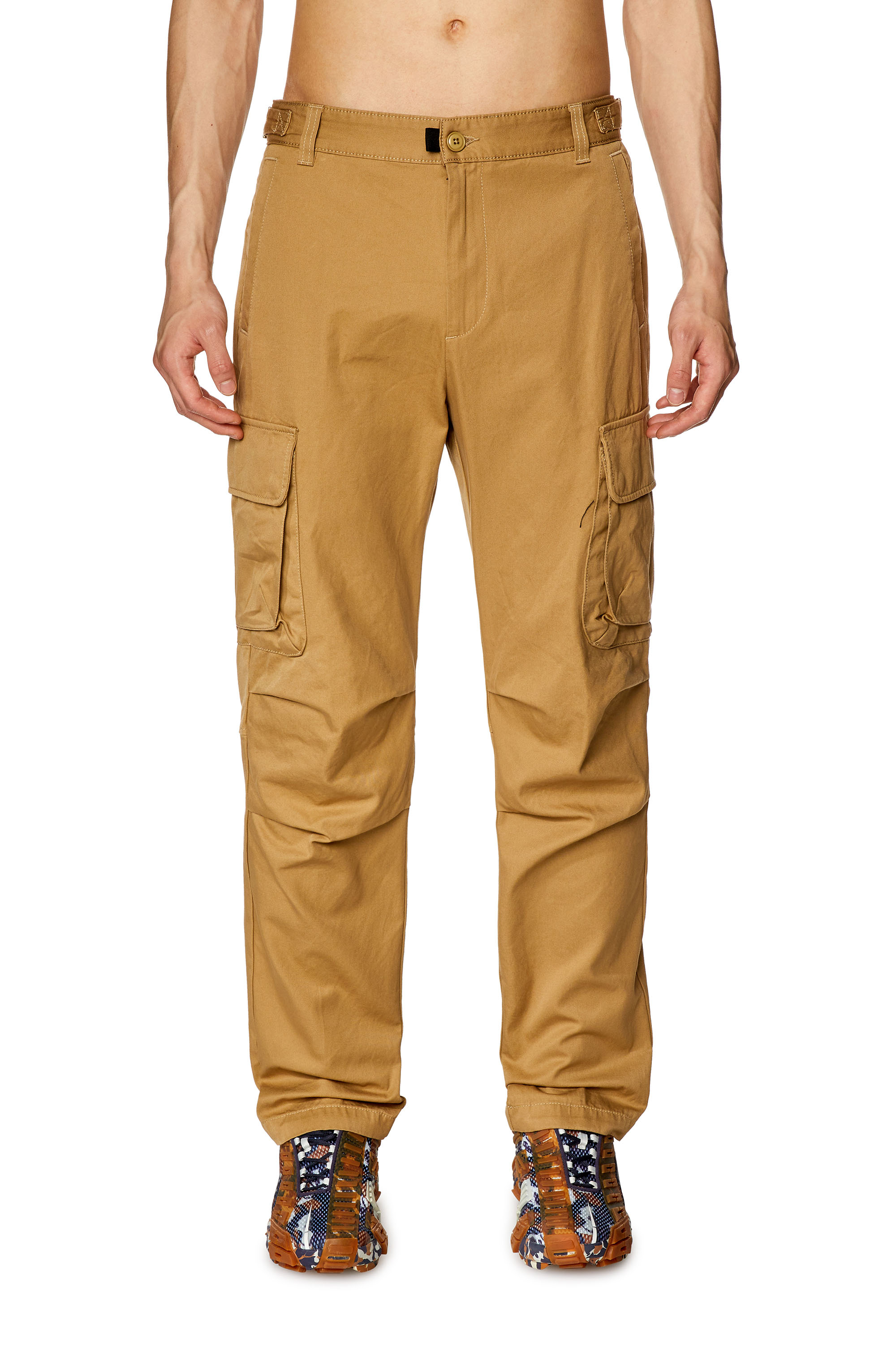 Diesel - P-ARGYM, Man Twill cargo pants in organic cotton in Brown - Image 1