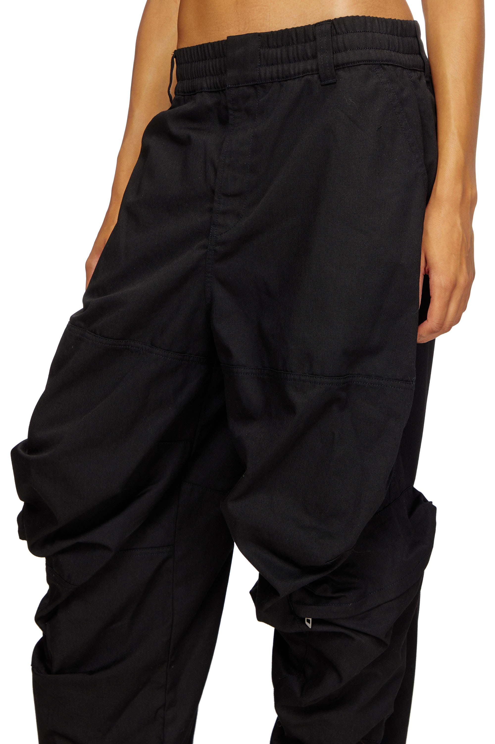 Diesel - P-ARNE-FEM-P2, Woman's Cargo pants in cotton twill in Black - 4