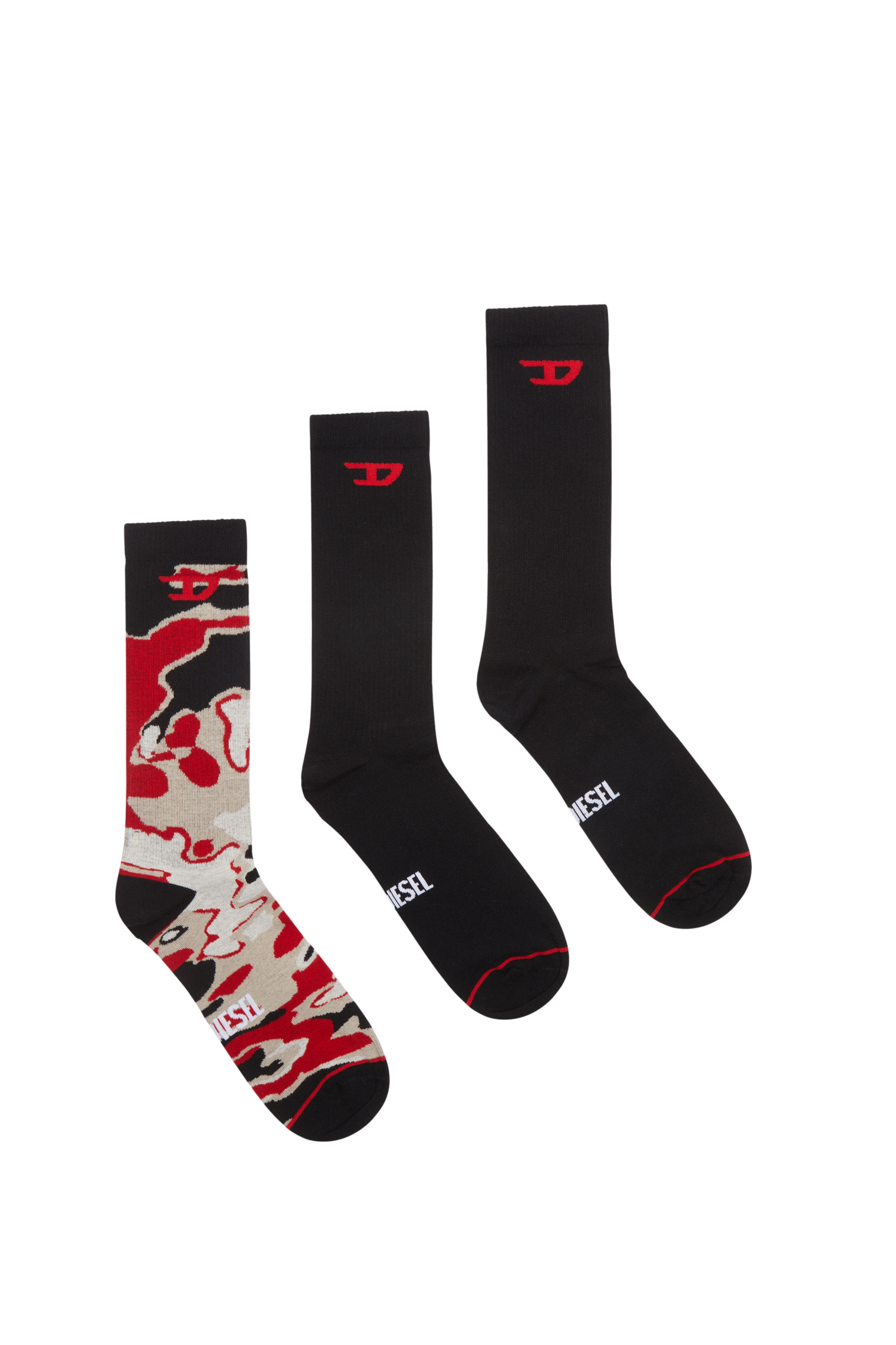 SKM-RAY-THREEPACK, Black/Red - Socks