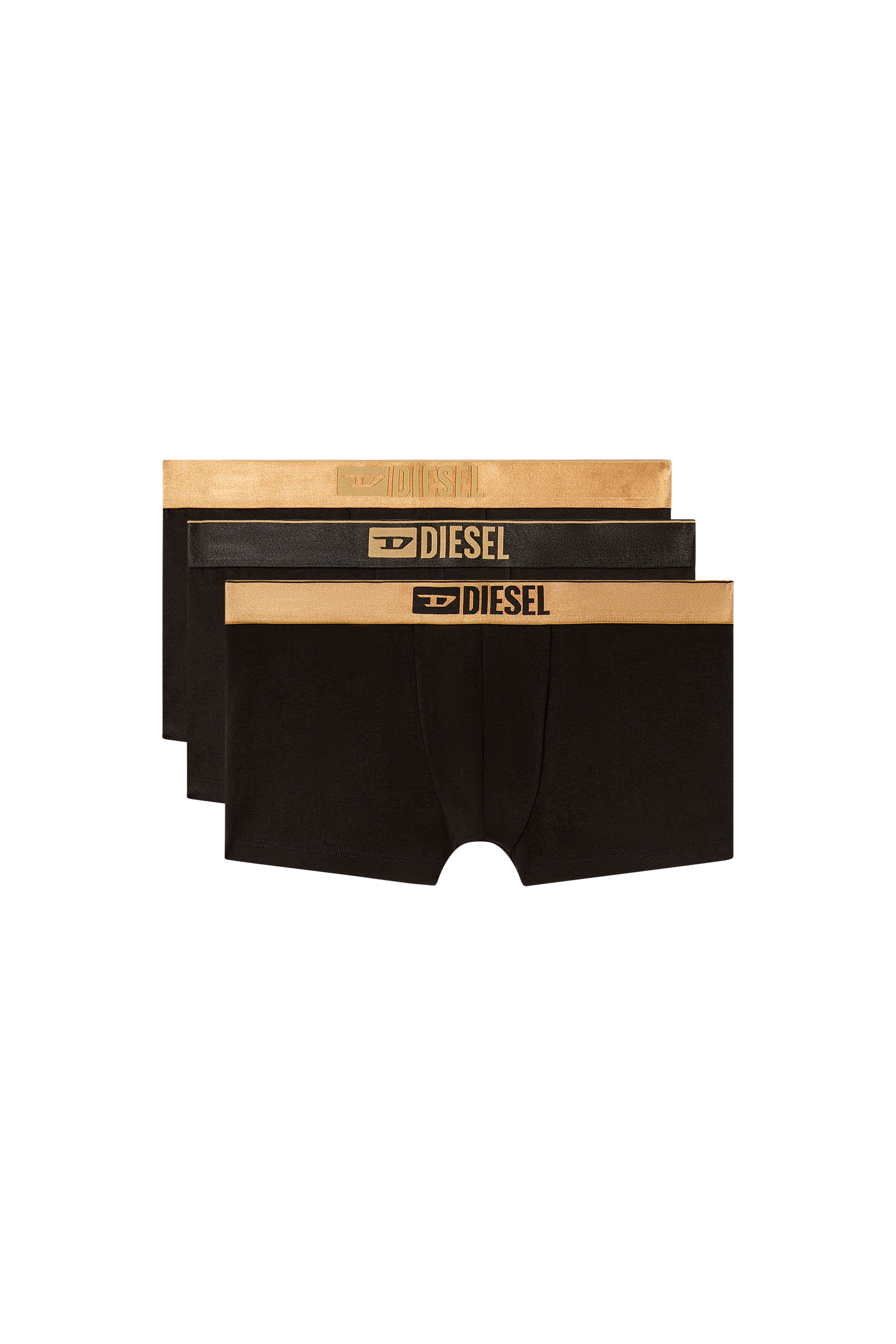 Diesel - DAMIEN-GFT-3PACK, Man's Three-pack metallic boxer briefs in Black/Gold - 1