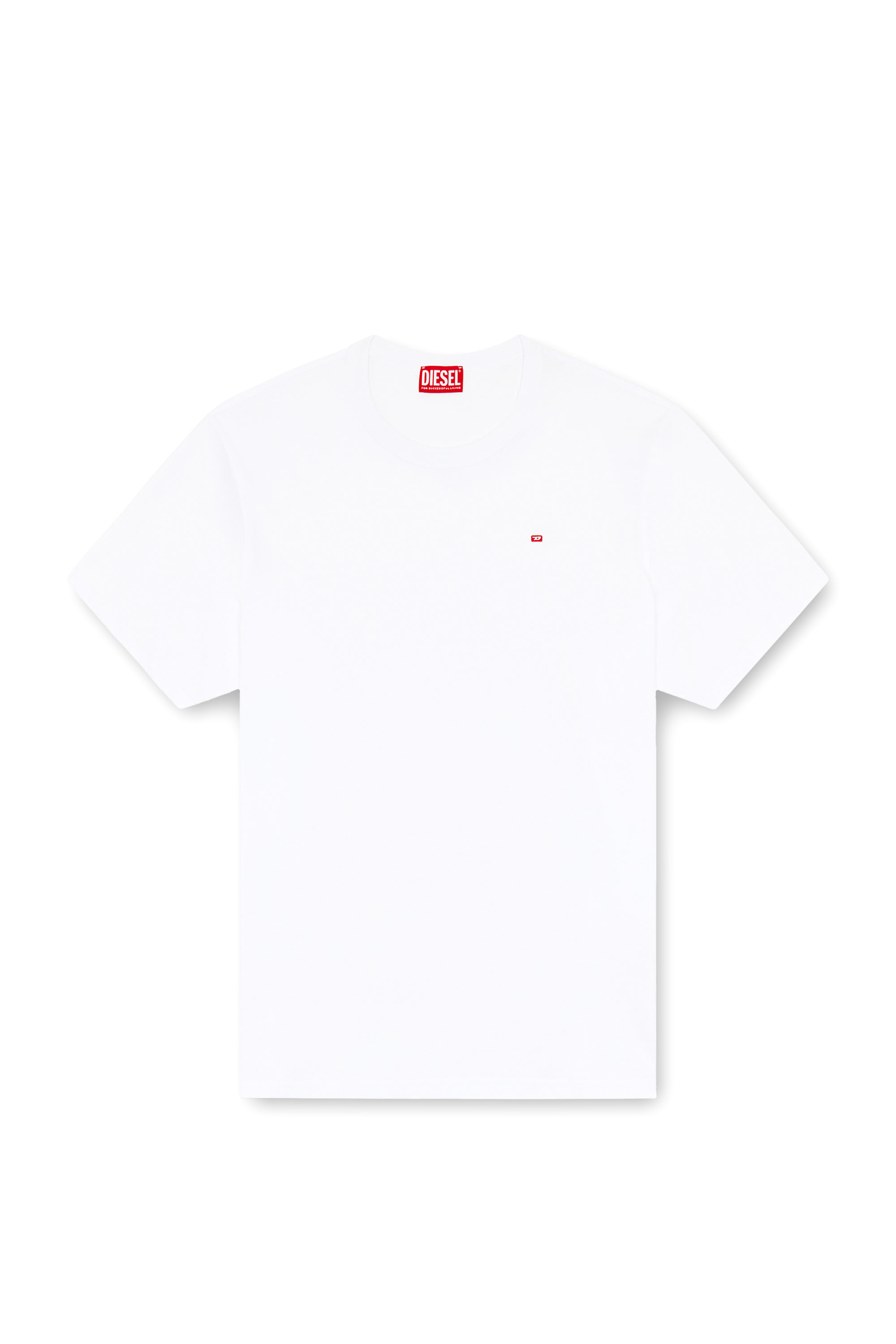 Diesel - T-ADJUST-MICRODIV, Unisex's T-shirt with micro-embroidered logo in White - 2